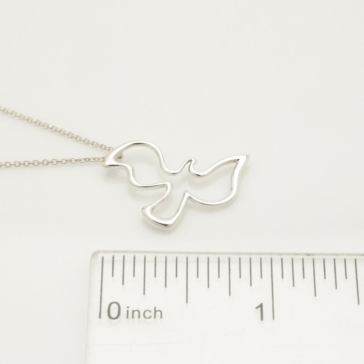 Tiffany & Co. Picasso Open Dove Bird Pendant Necklace Sterling Silver 925