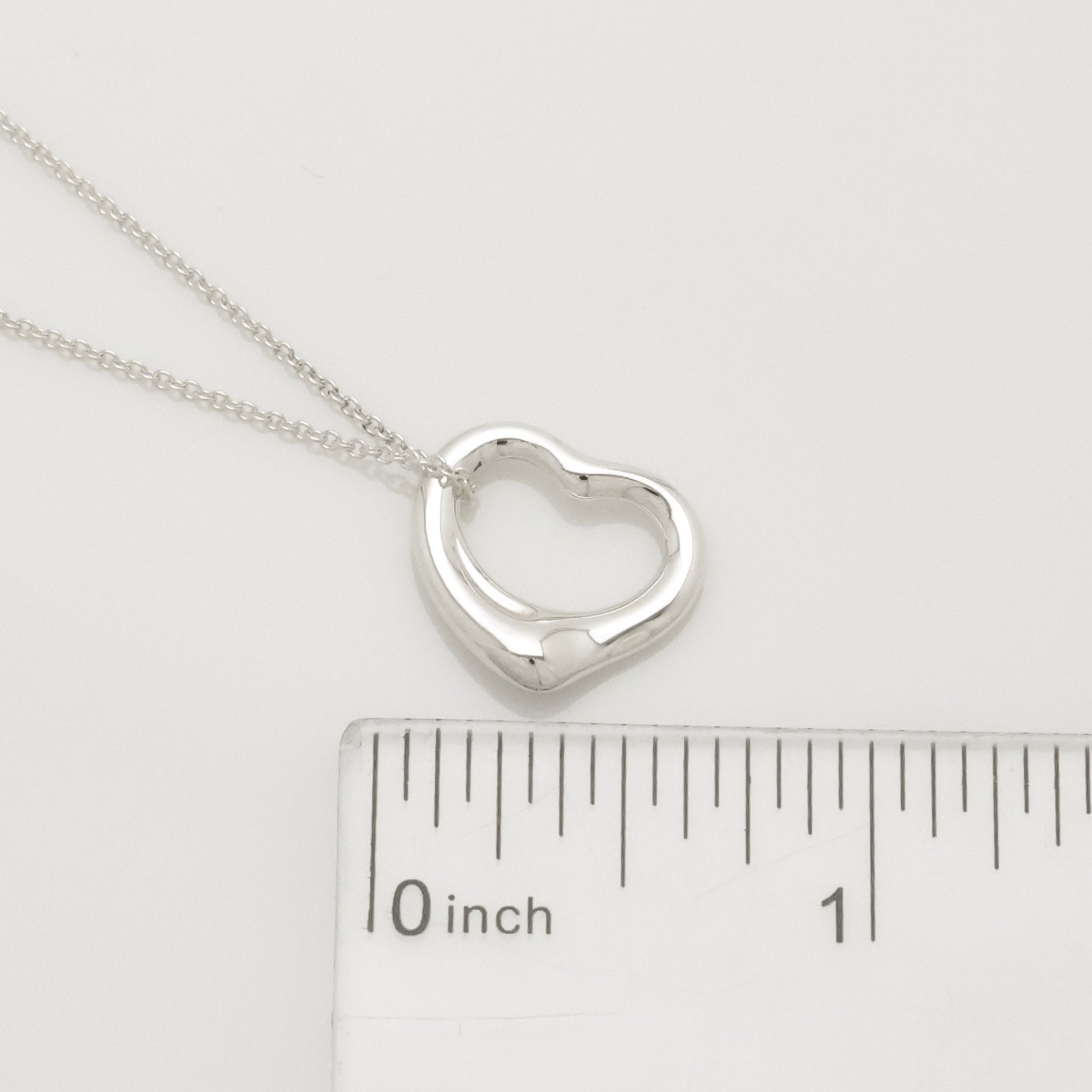 Tiffany & Co. Open Heart Pendant Necklace Sterling Silver 925