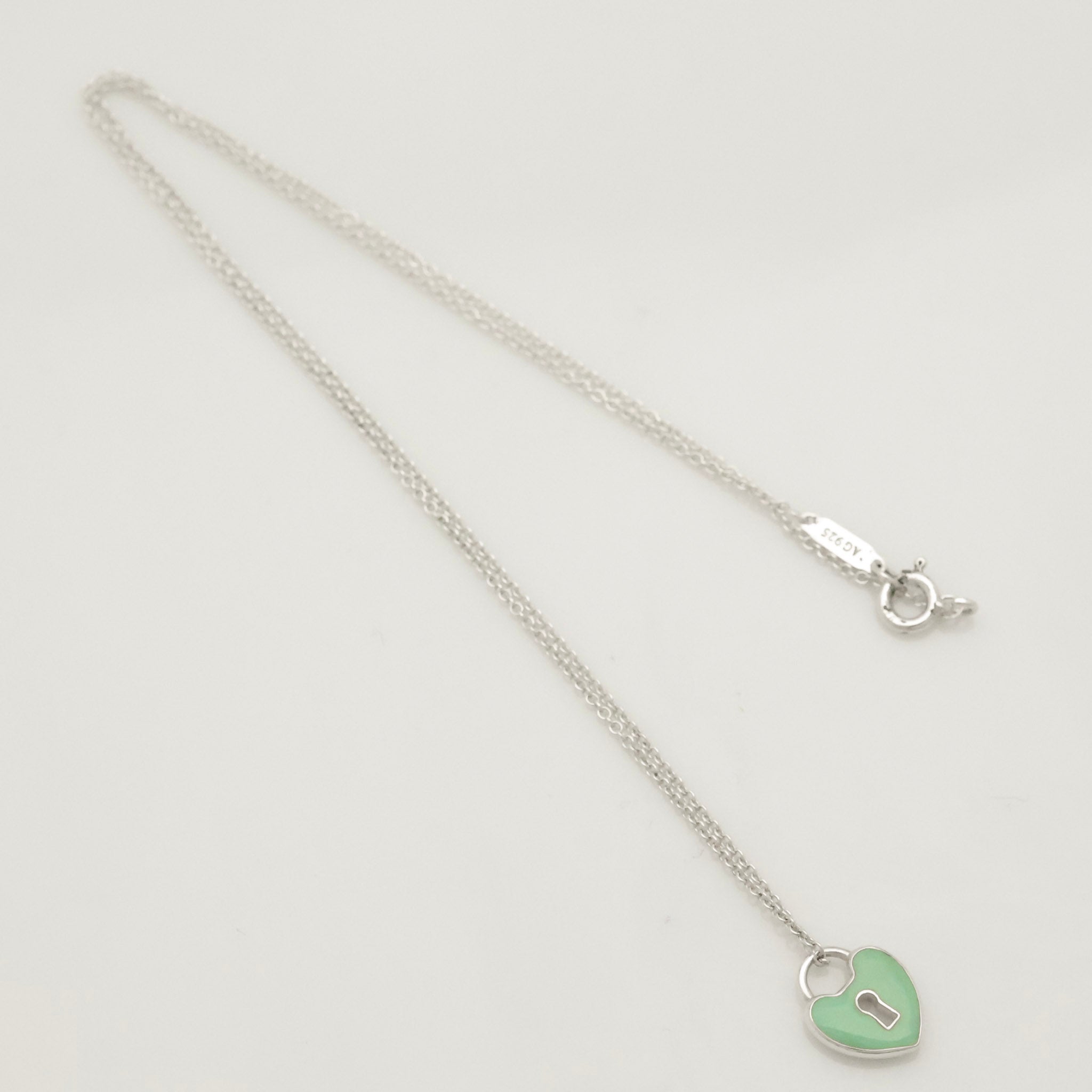 TIFFANY&Co. ハート ロック ブルーエナメル ネックレス AG925