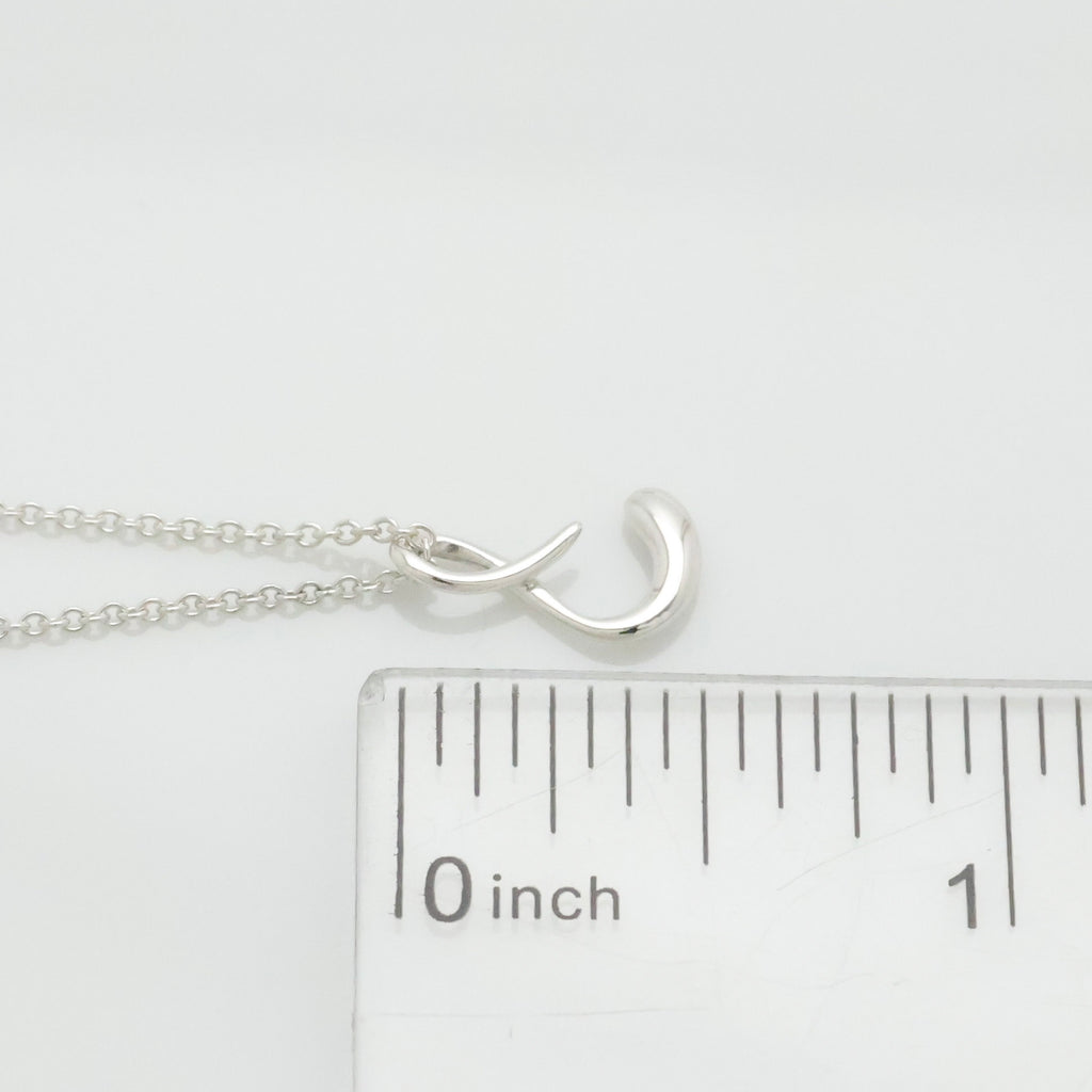 Tiffany & Co. Initial Letter "S" Pendant Necklace Sterling Silver 925