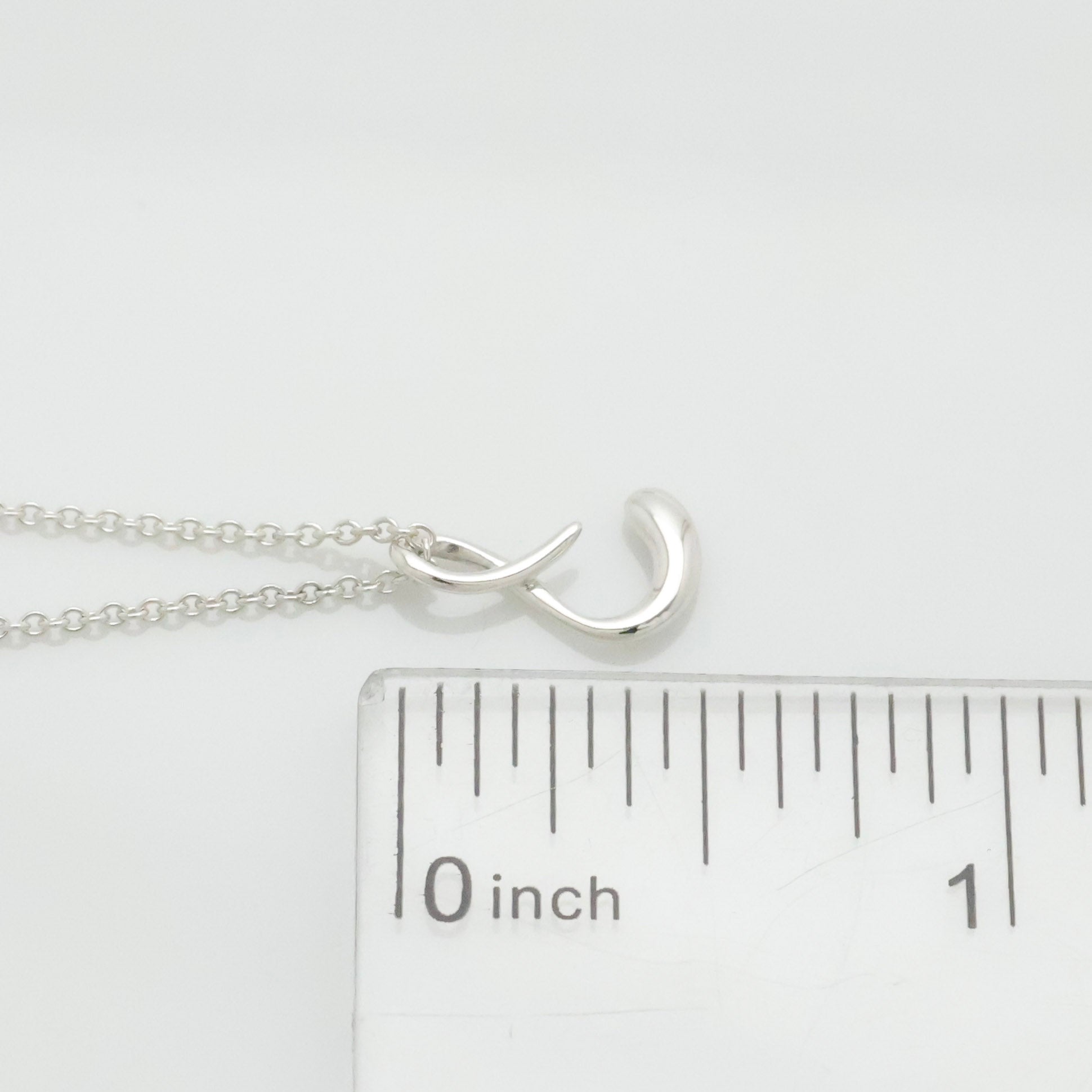 Tiffany & Co. Initial Letter "S" Pendant Necklace Sterling Silver 925