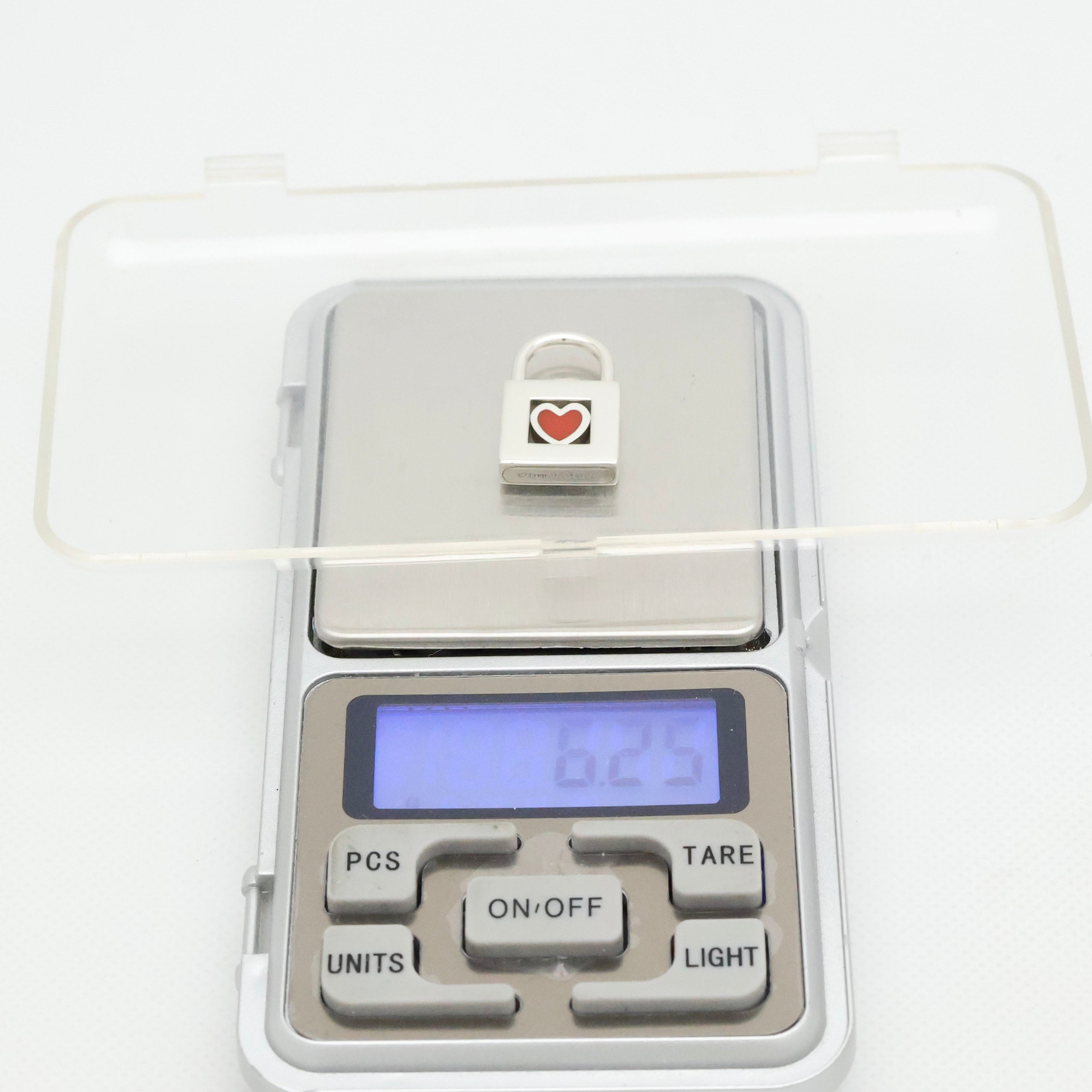 TIFFANY&Co. カデナ ロック レッド エナメル ハート ネックレス AG925