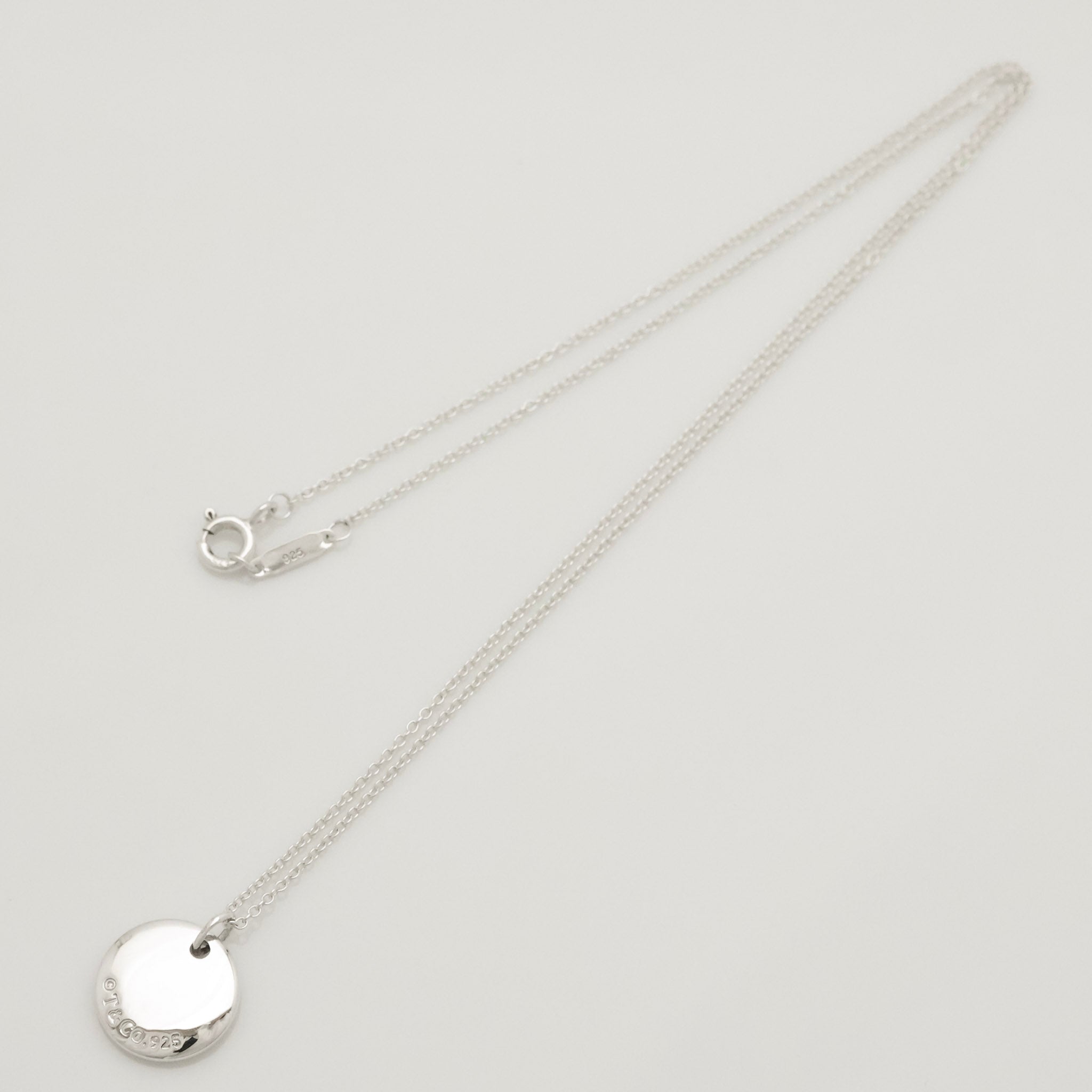  Tiffany & Co. Letter Y Notes Initial Disc Necklace Sterling Silver 925