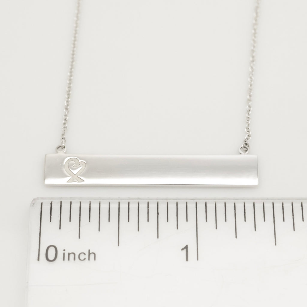 Tiffany & Co. Picasso Loving Heart Bar Necklace Sterling Silver 925