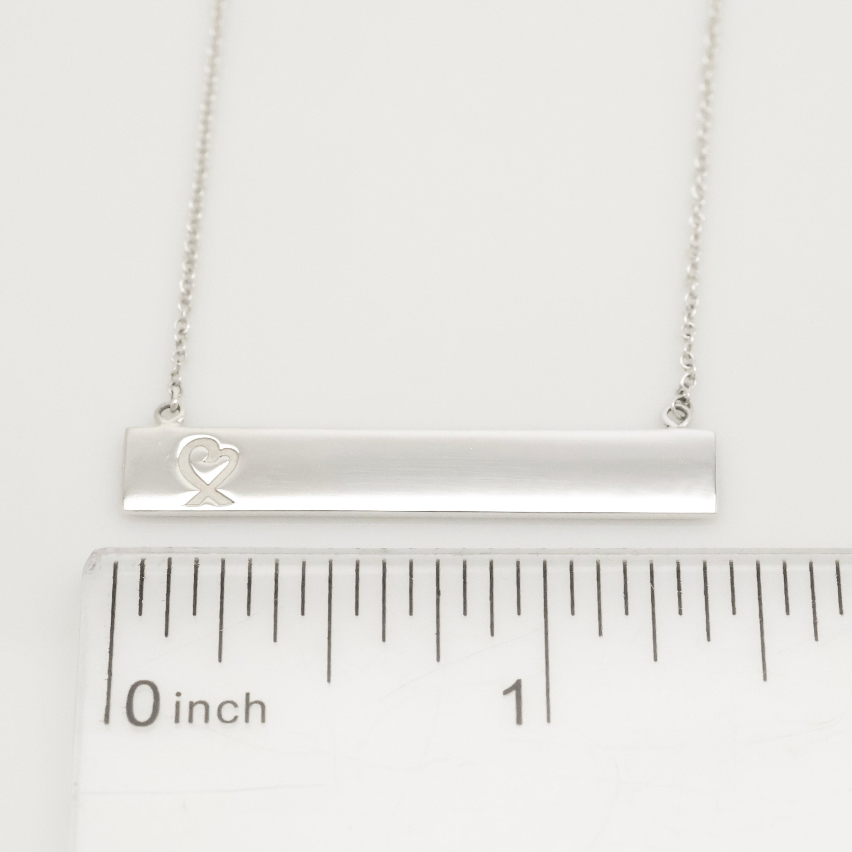 Tiffany & Co. Picasso Loving Heart Bar Necklace Sterling Silver 925