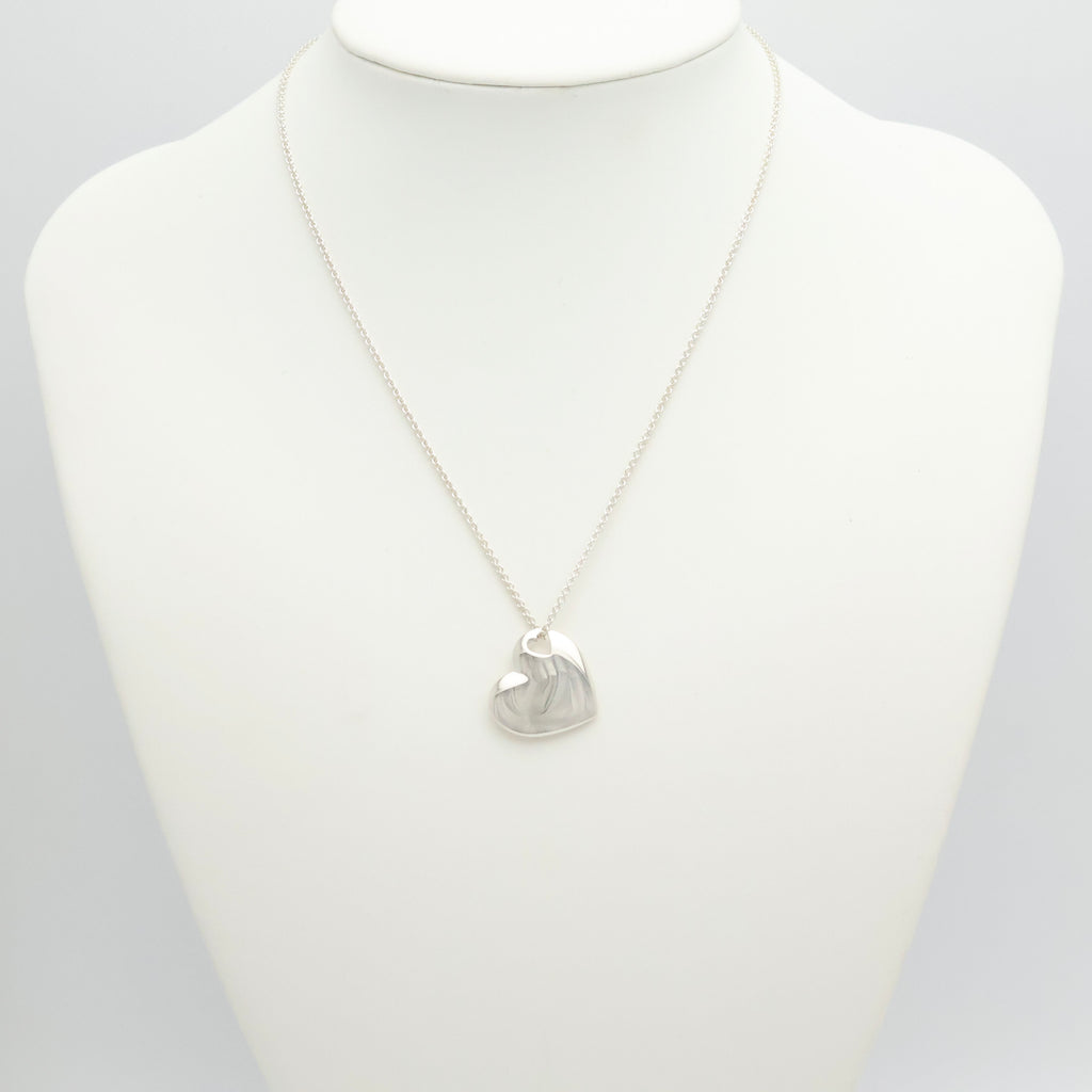 TIFFANY&Co. 2 ハート ステンシル カットアウト ネックレス AG925