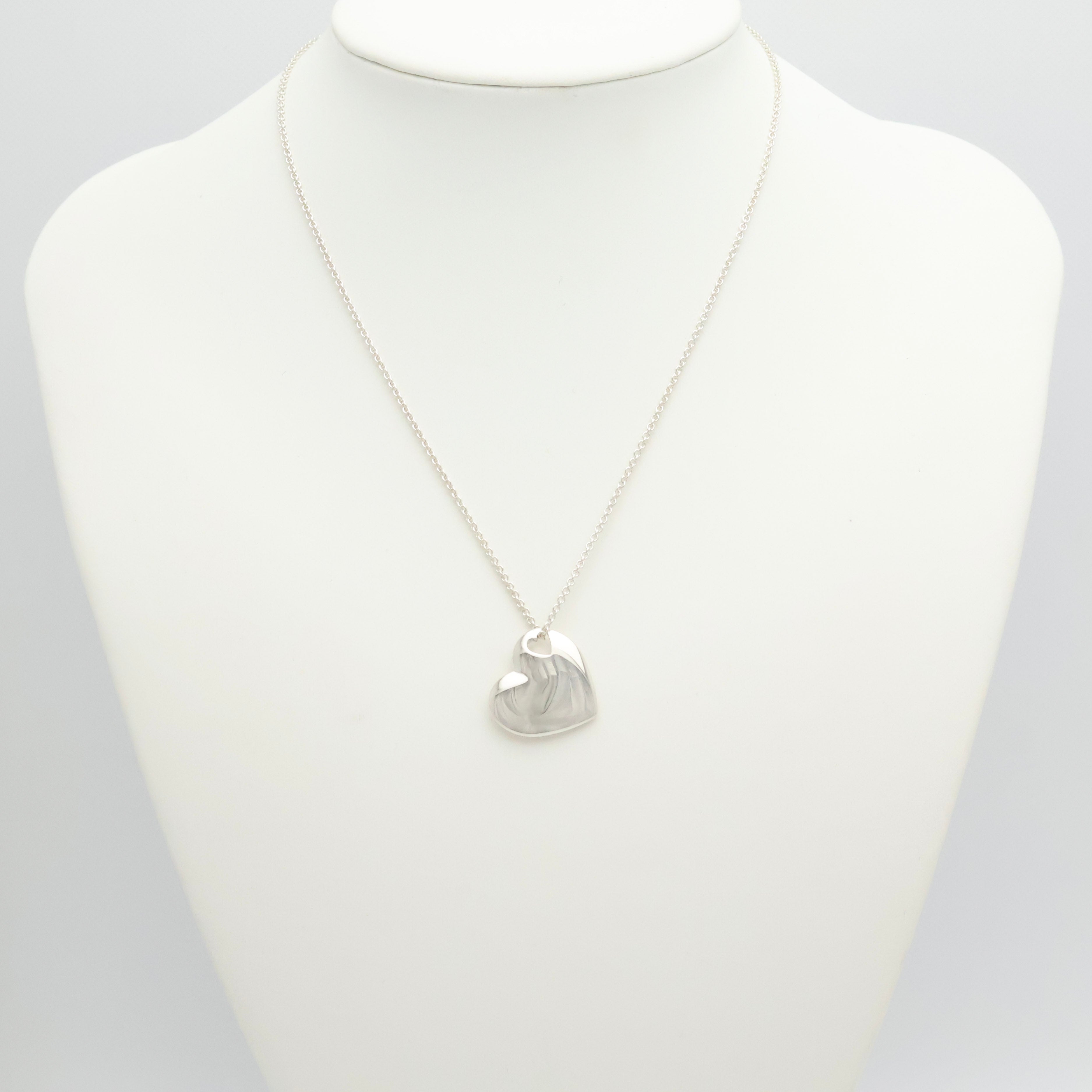 TIFFANY&Co. 2 ハート ステンシル カットアウト ネックレス AG925