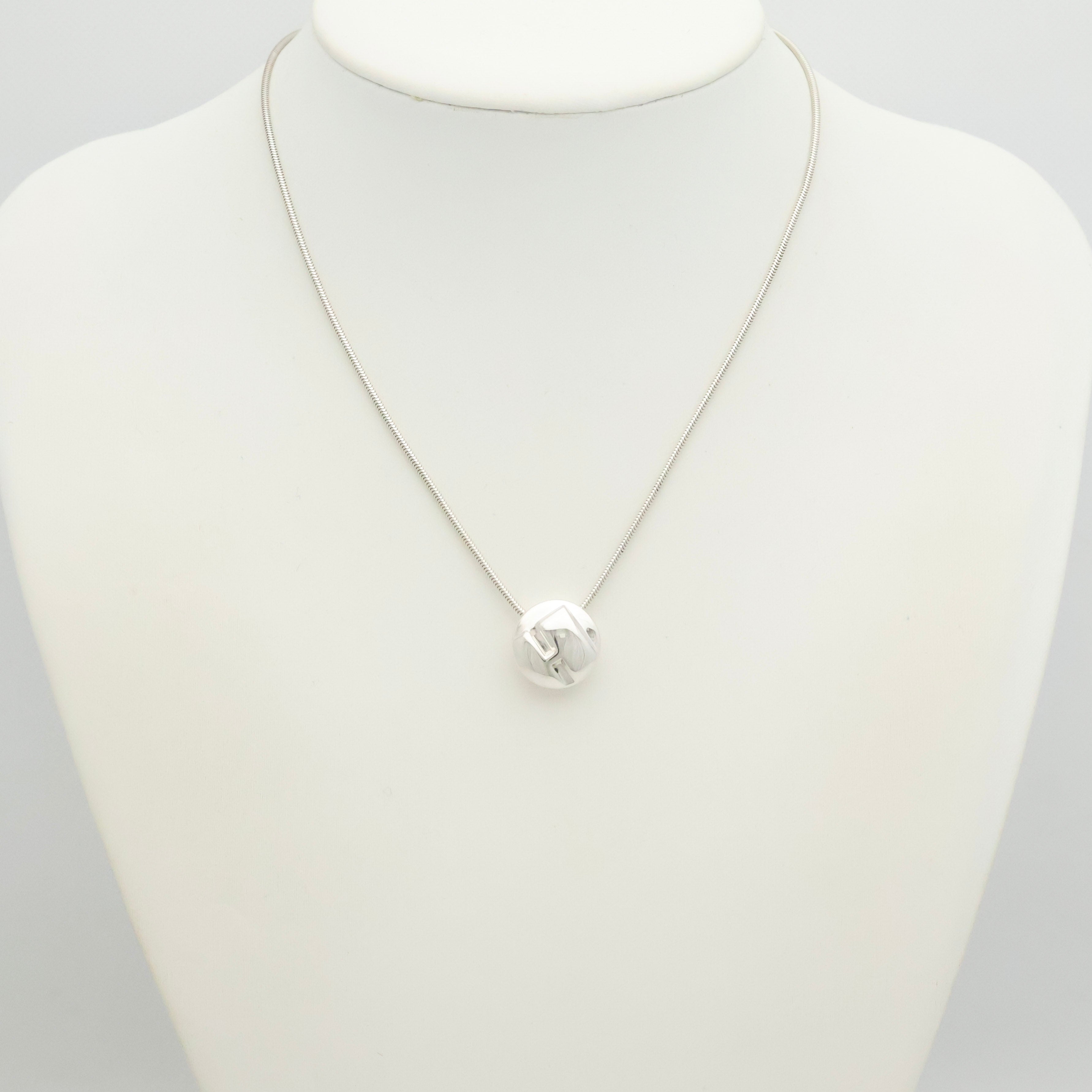 TIFFANY&Co. イニシャル レター H ラウンド スネーク チェーン ネックレス AG925