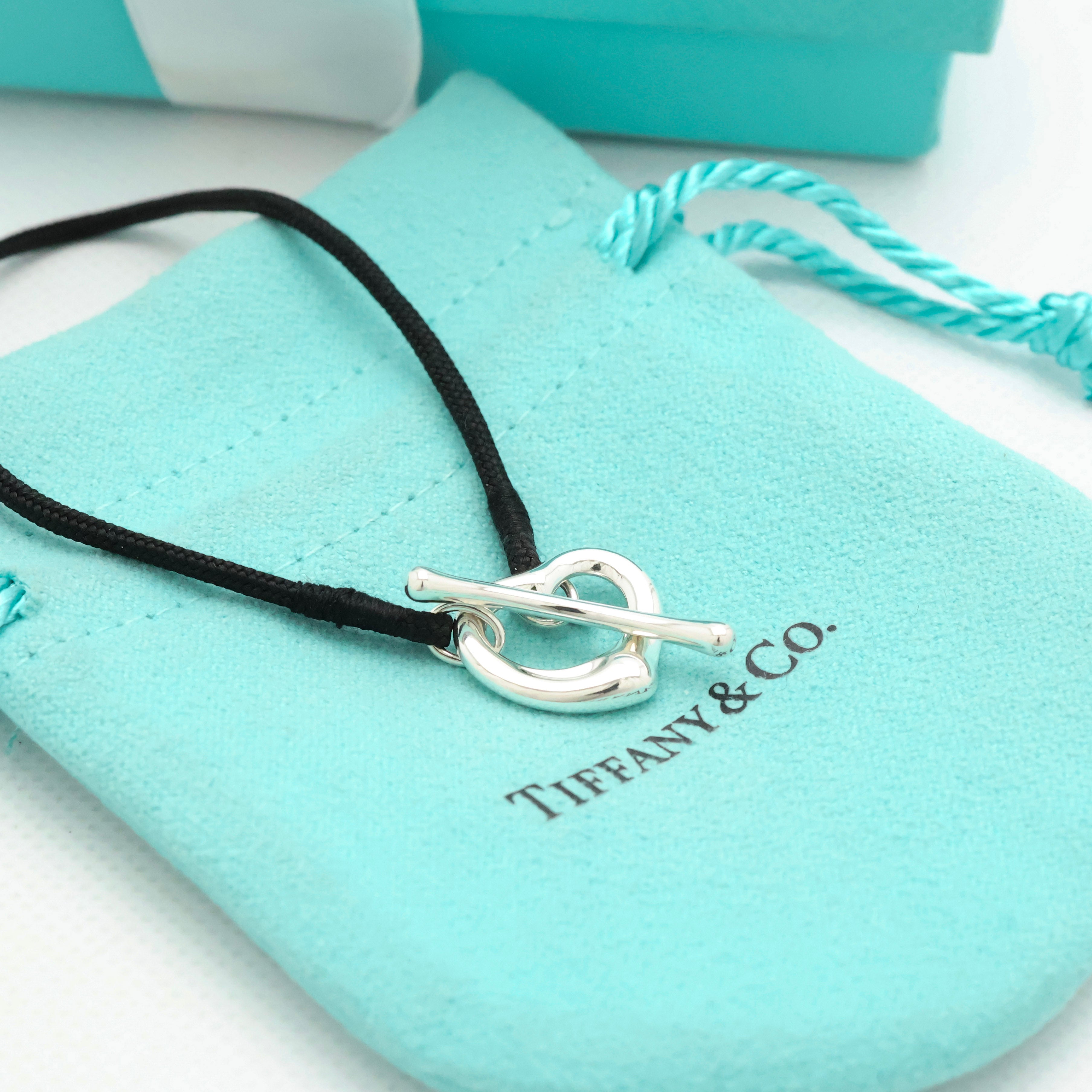 TIFFANY&Co. オープンハート エルサペレッティ シルクコード ブレスレット AG925