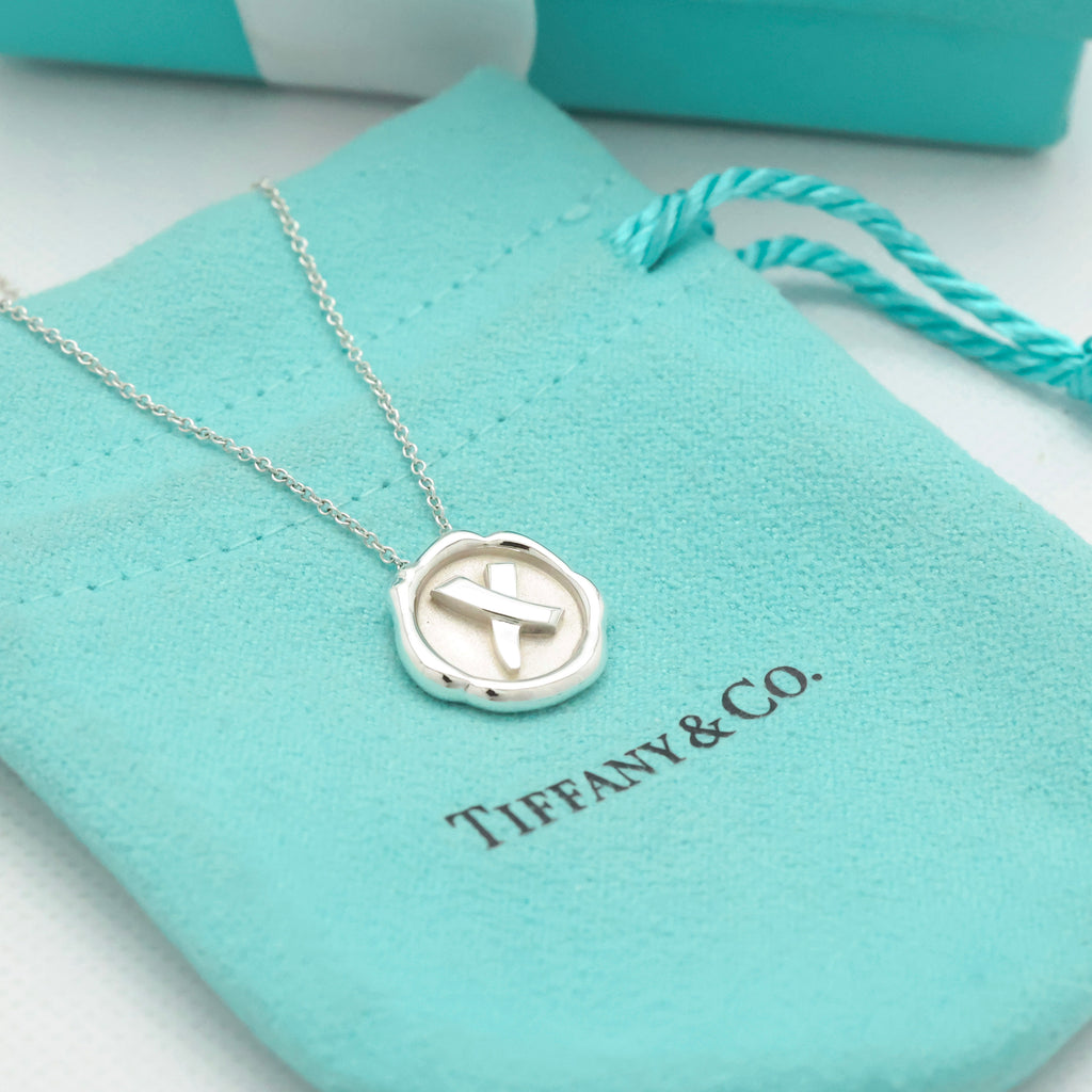 Tiffany & Co. Picasso Kiss X Sealing Stamp Necklace Sterling Silver 925