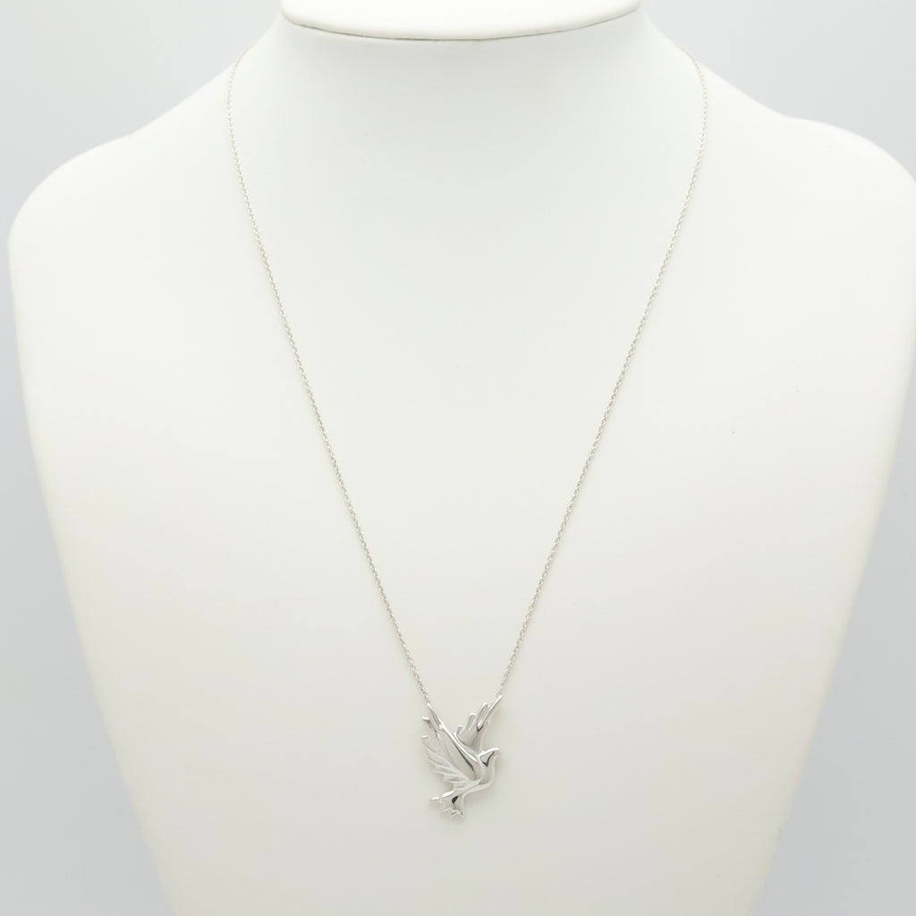 Tiffany & Co. Picasso Dove Bird Pendant Necklace Sterling Silver 925