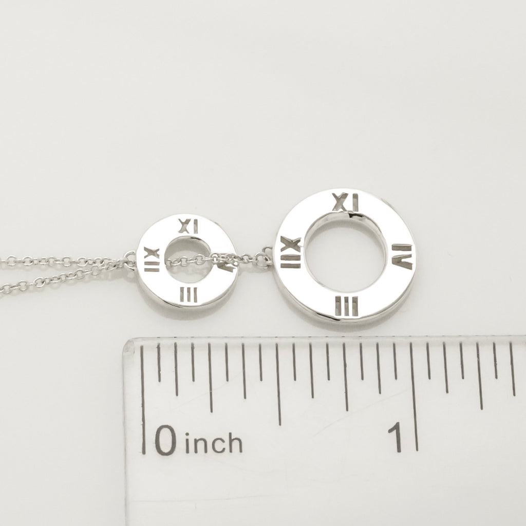 Tiffany & Co. Atlas Round Circle Lariat Necklace Sterling Silver 925