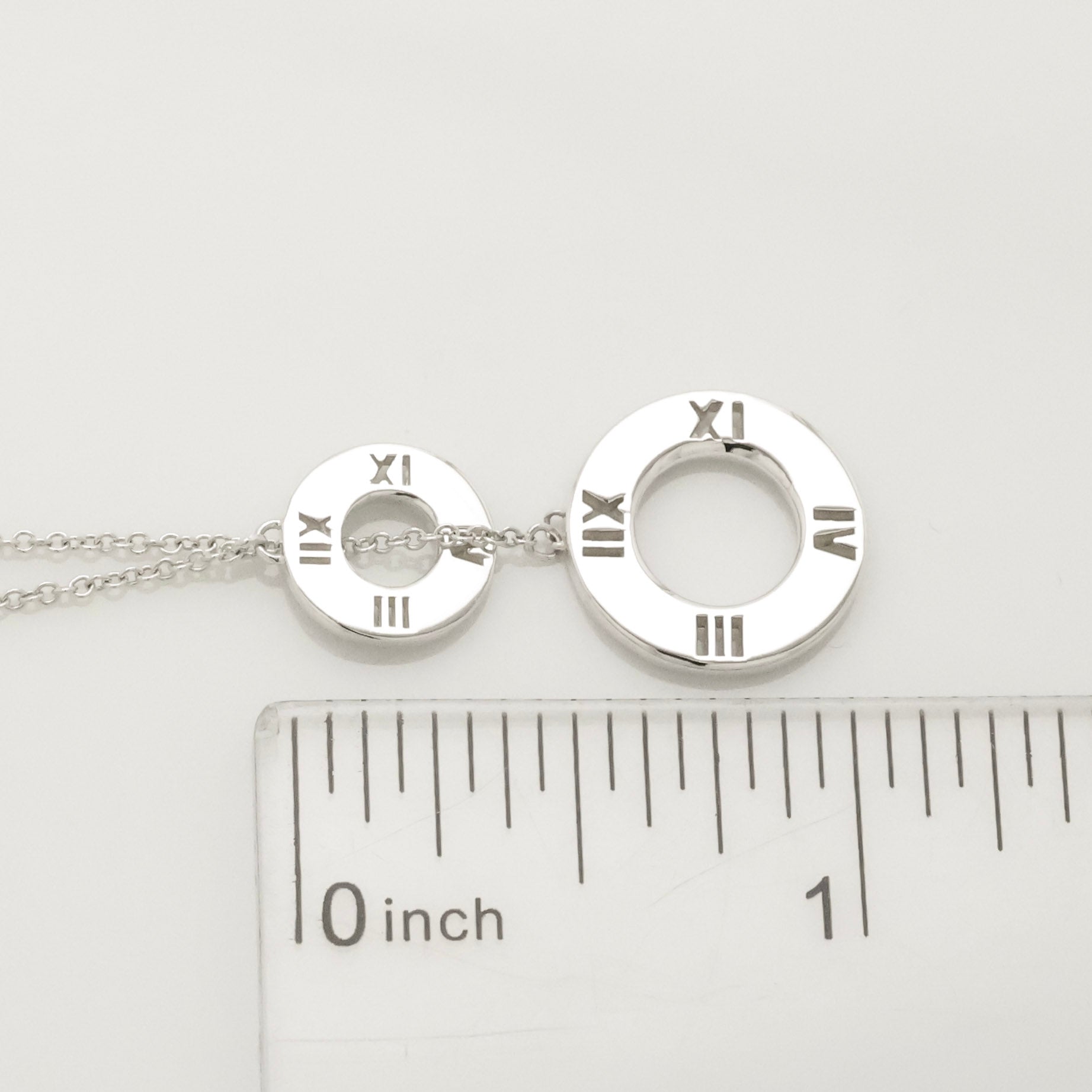 Tiffany & Co. Atlas Round Circle Lariat Necklace Sterling Silver 925