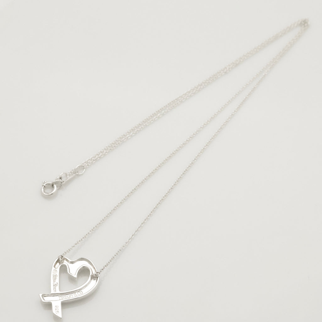 Tiffany & Co. Loving Heart Pendant Necklace Sterling Silver 925 