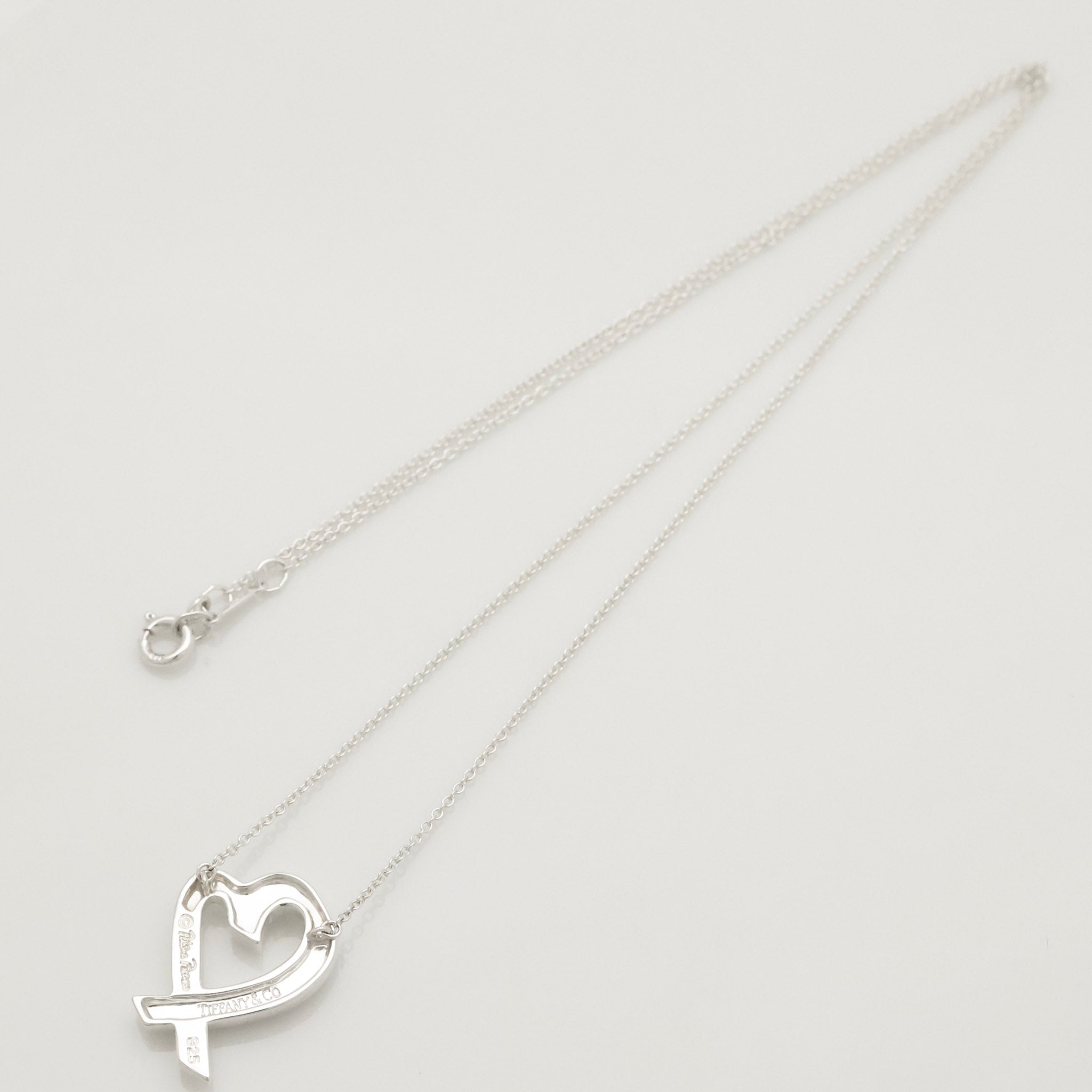 Tiffany & Co. Loving Heart Pendant Necklace Sterling Silver 925 
