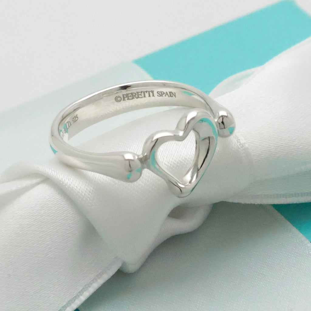 Tiffany & Co. Elsa Peretti Open Heart Ring Sterling Silver 925