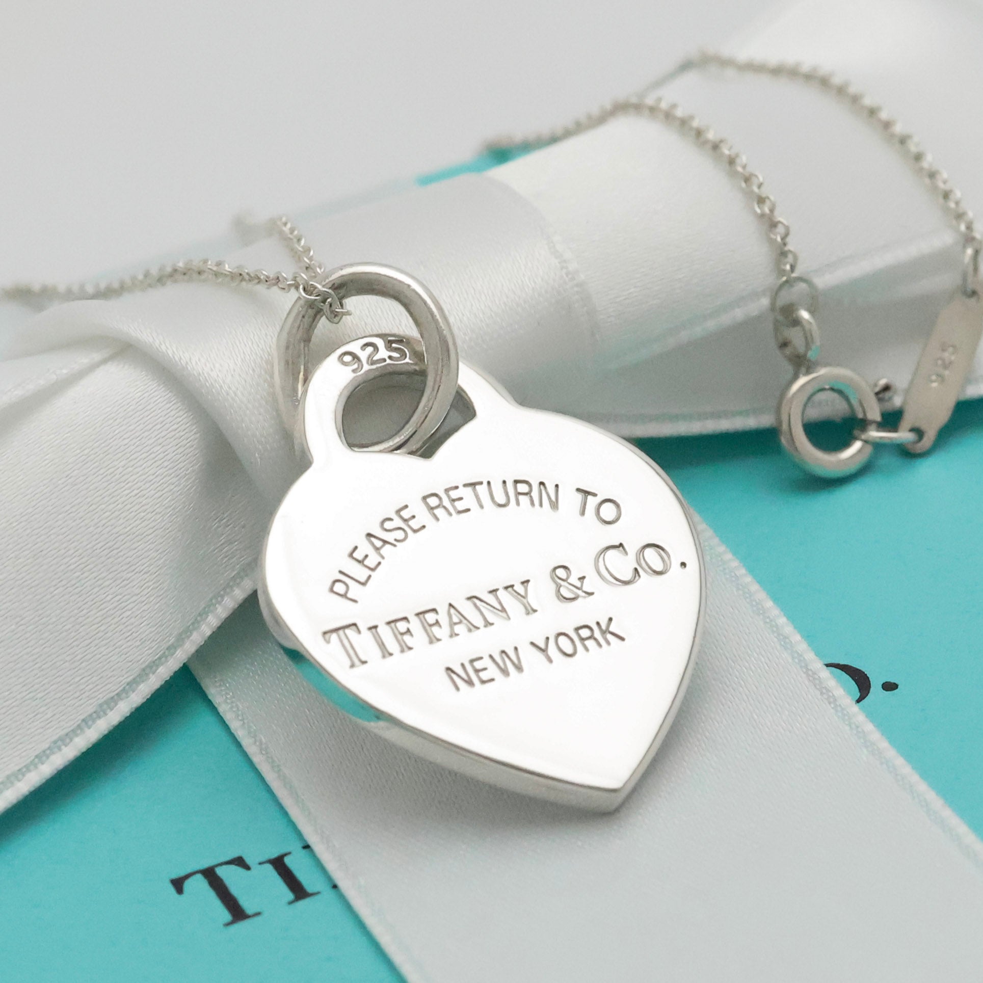 Tiffany & Co. Return to Small Heart Tag Necklace Pendant Sterling Silver 925