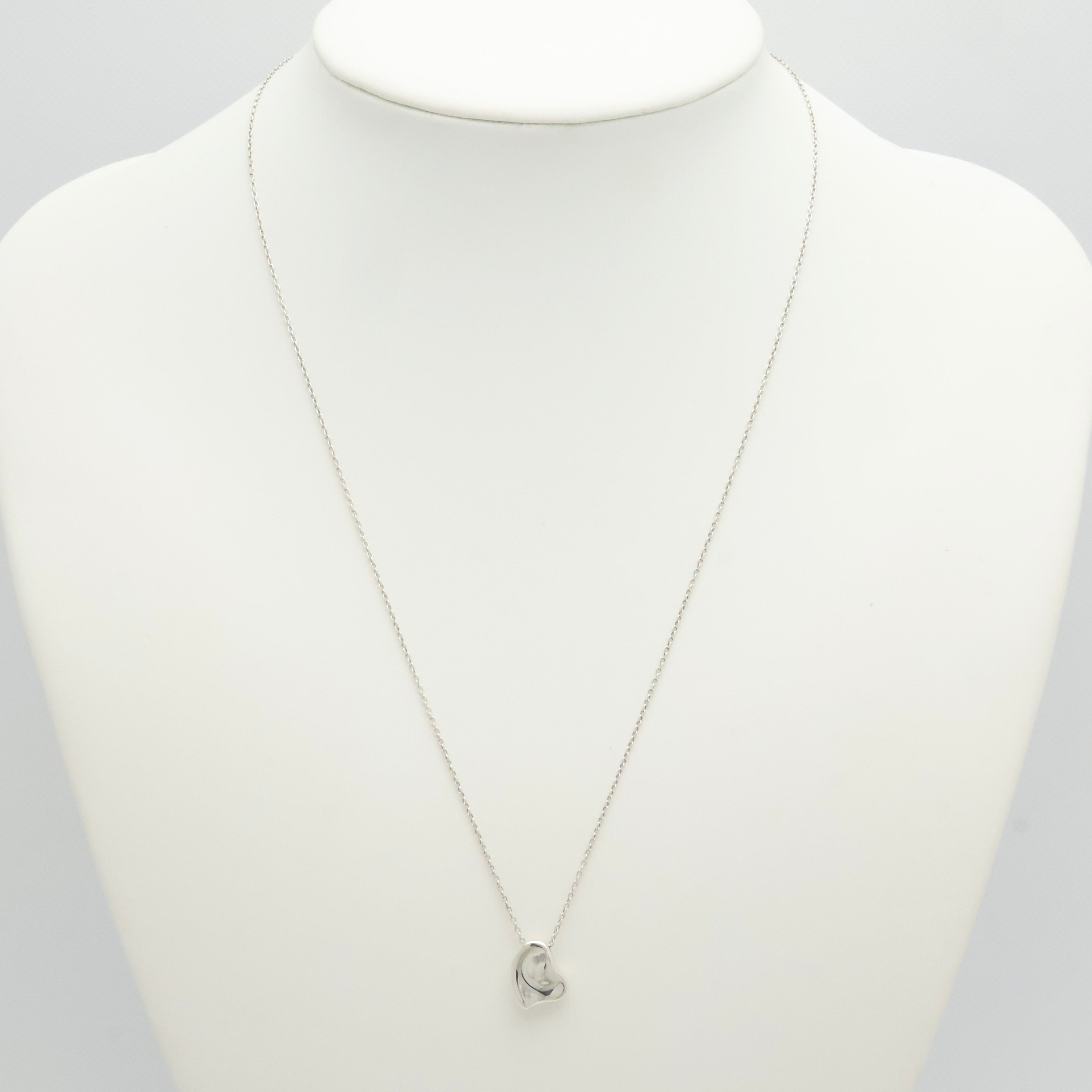  Tiffany & Co. Full Heart Pendant Necklace Sterling Silver 925