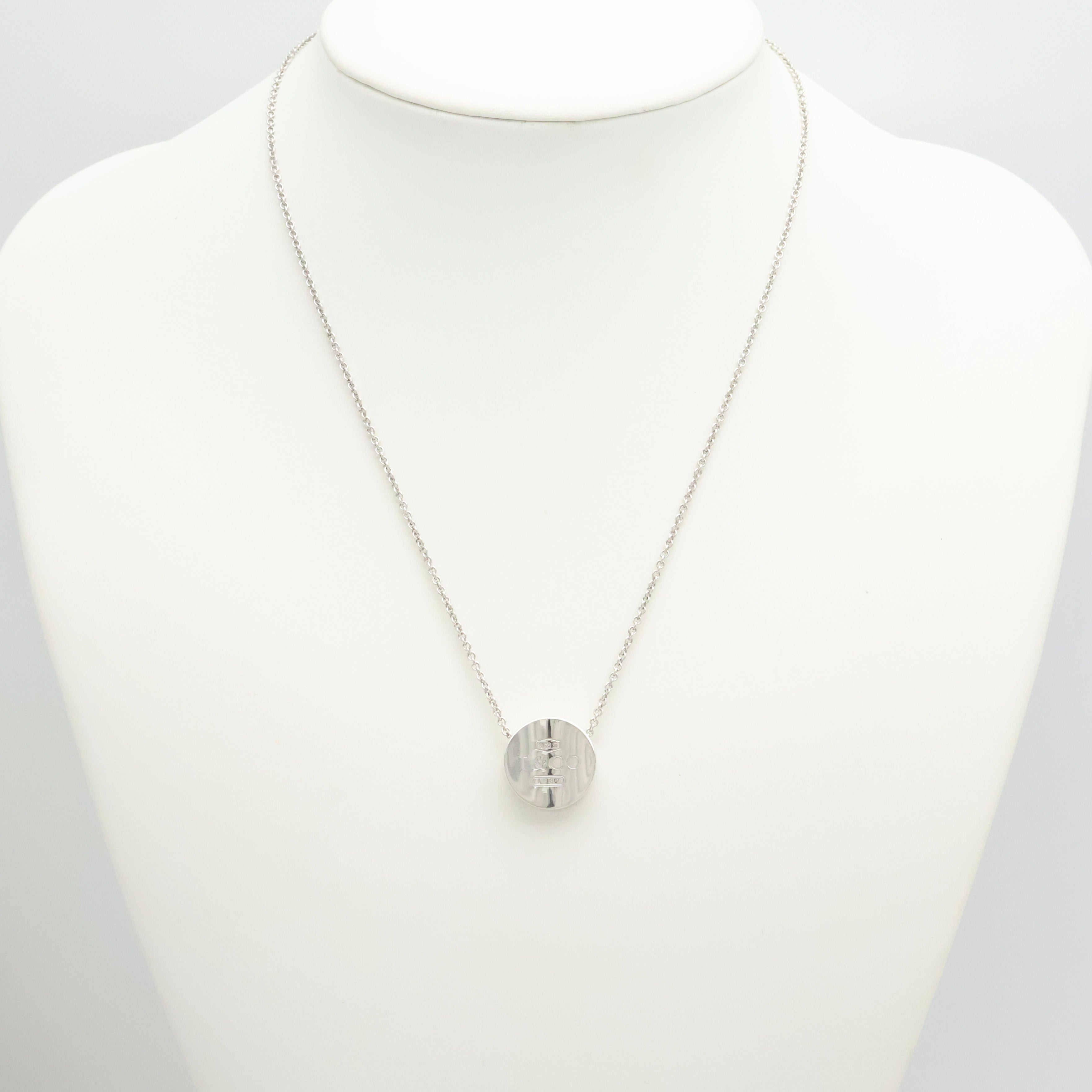 Tiffany & Co. 1837 Concave Circle Necklace Sterling Silver 925