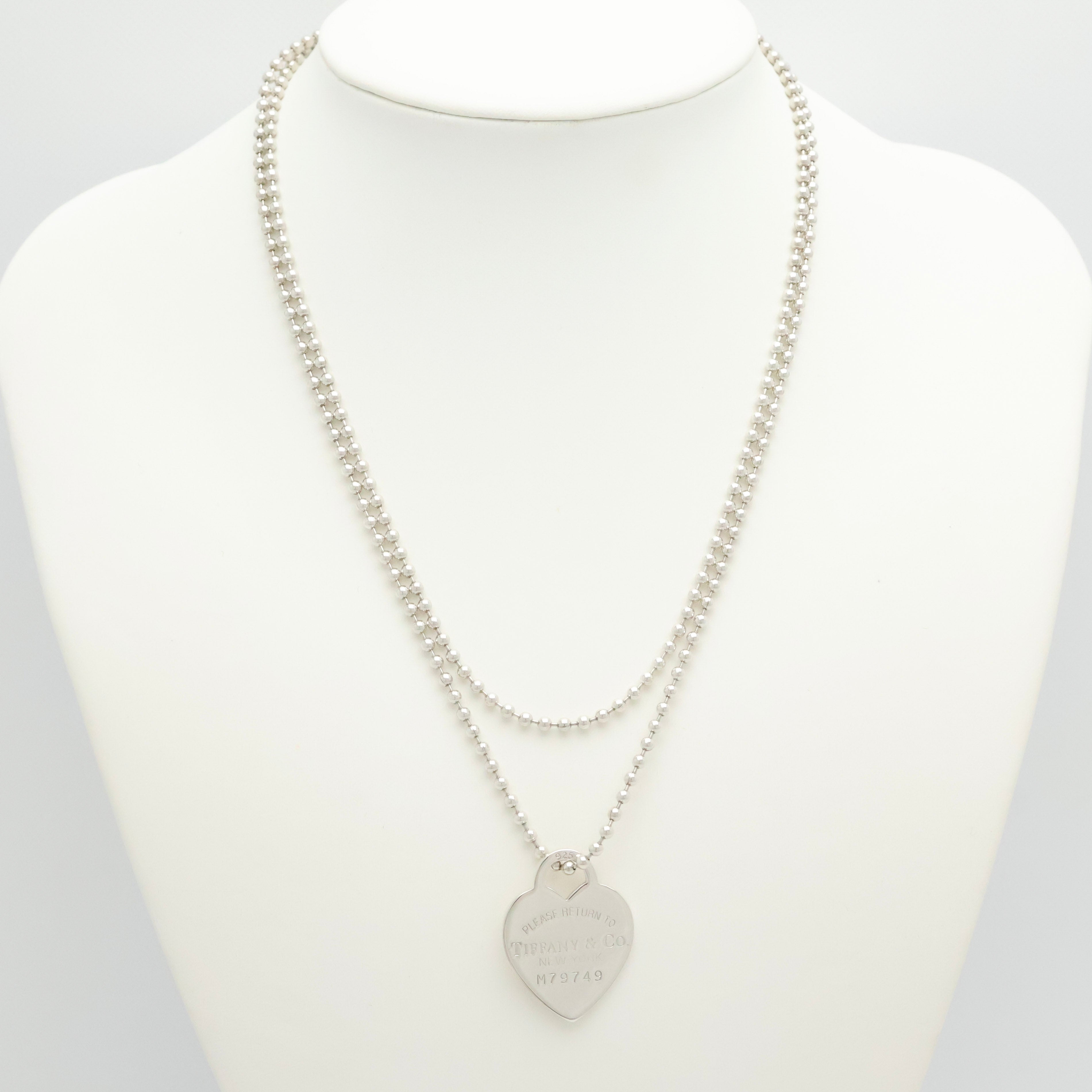 TIFFANY&Co. リターントゥ ティファニー ハート タグ ボール チェーン ネックレス AG925