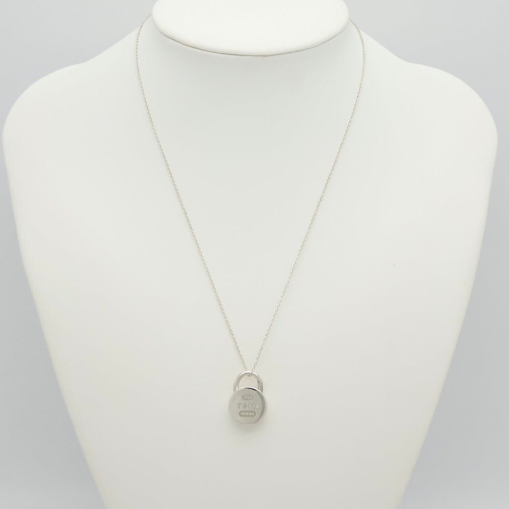 Tiffany & Co. 1837 Round Lock Padlock Pendant Necklace Sterling Silver 925