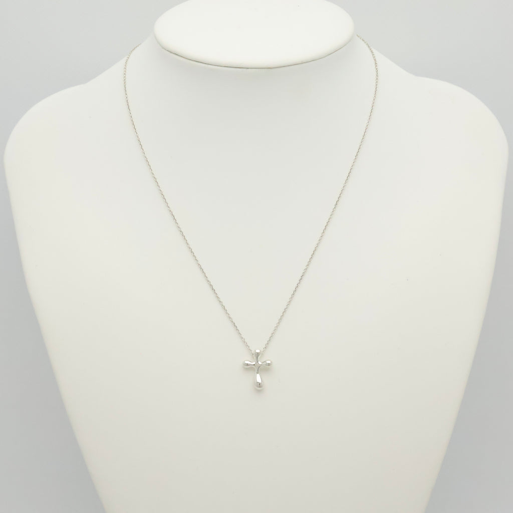  Tiffany & Co. Small Cross Pendant Necklace  Sterling Silver 925 