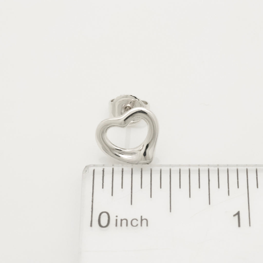 Tiffany & Co. Elsa Peretti Open Heart Stud Earrings Sterling Silver 925