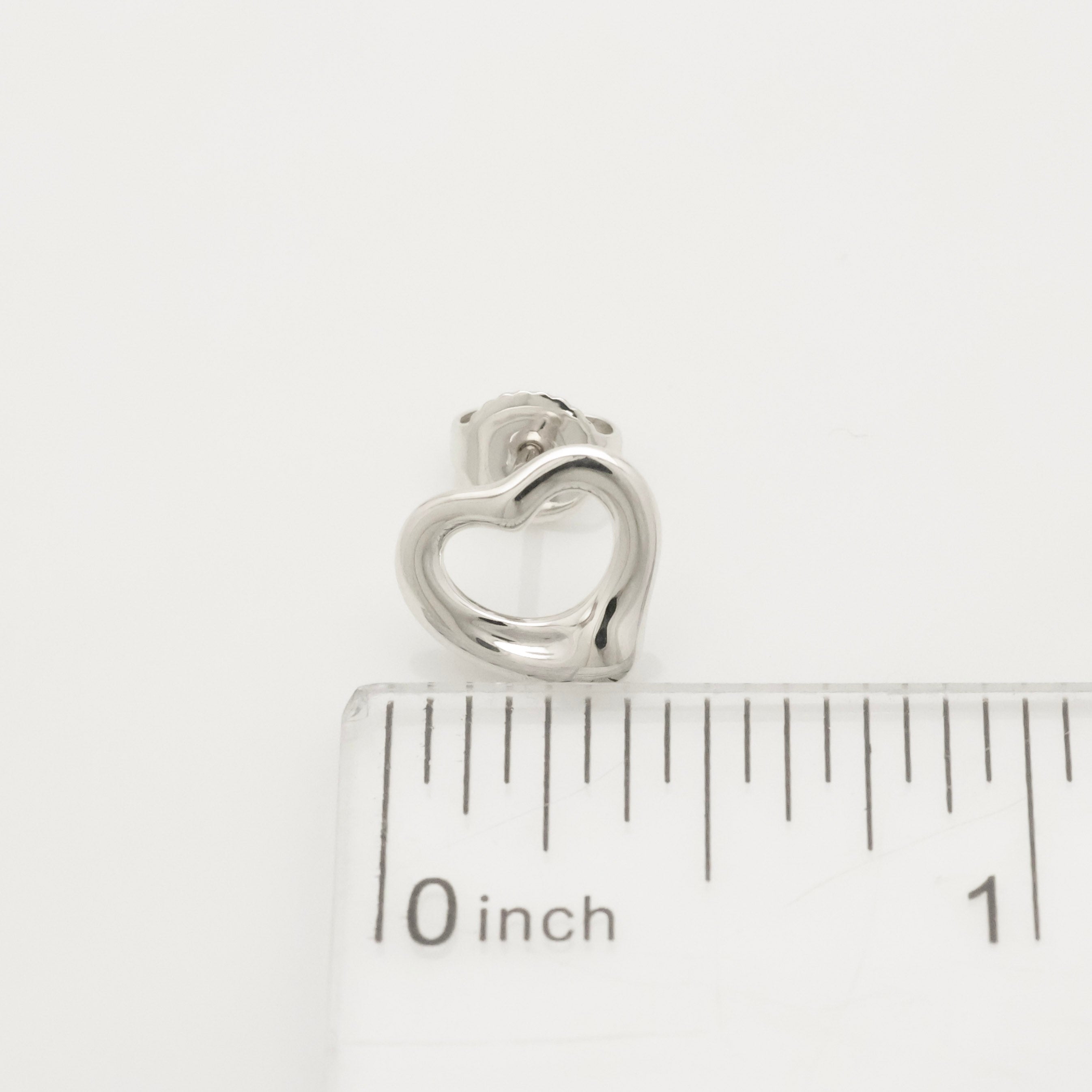 Tiffany & Co. Elsa Peretti Open Heart Stud Earrings Sterling Silver 925