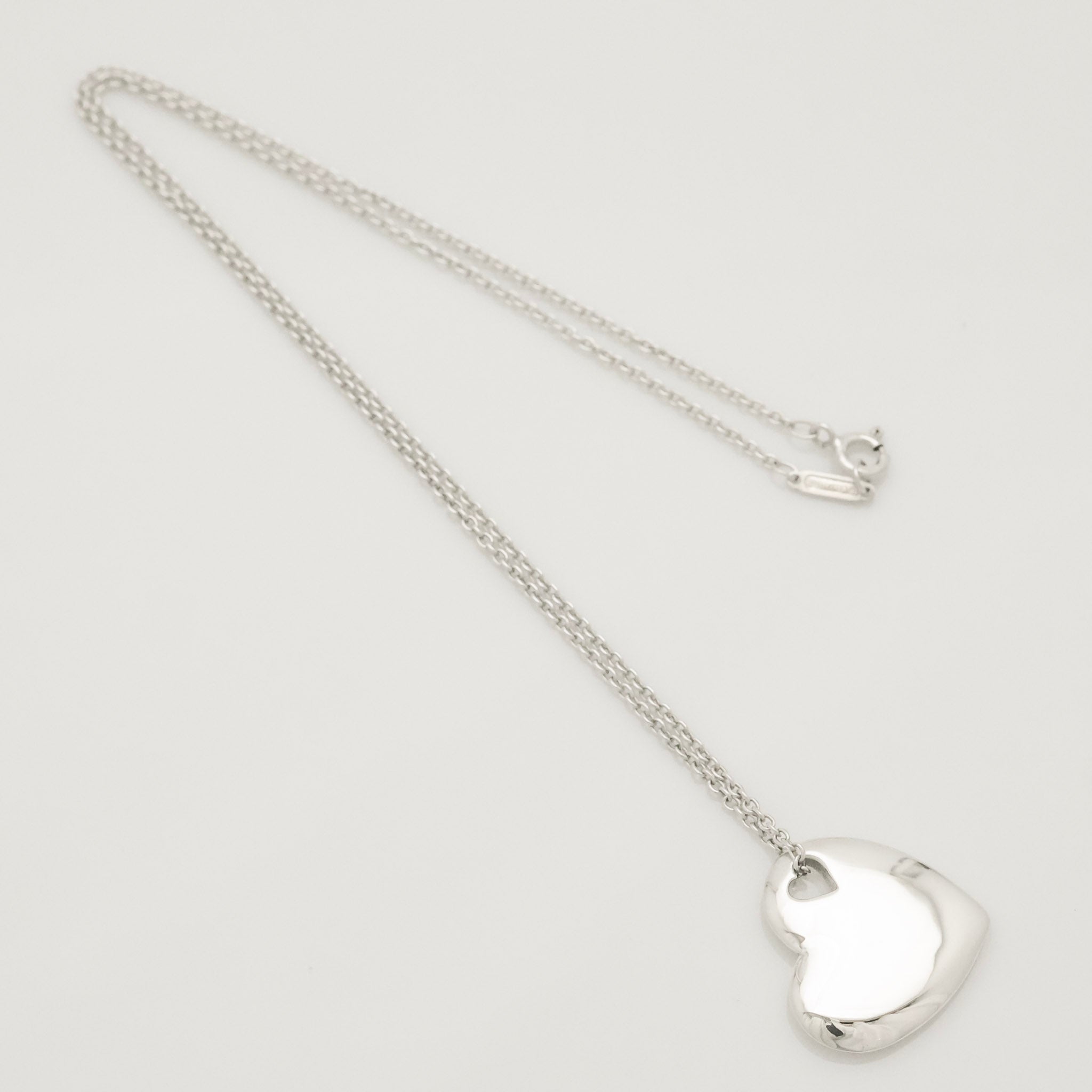 Tiffany & Co. Stencil Cutout Two Heart Necklace  Sterling Silver 925