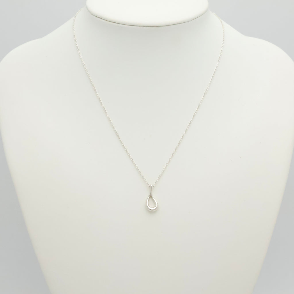  Tiffany & Co. Open Teardrop Necklace Pendant Sterling Silver 925 