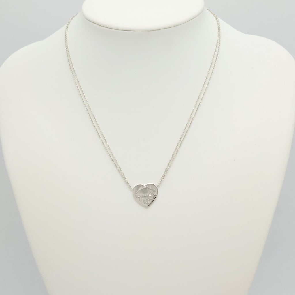 TIFFANY&Co. リターントゥ ティファニー スモール ハート タグ ダブル チェーン ネックレス AG925