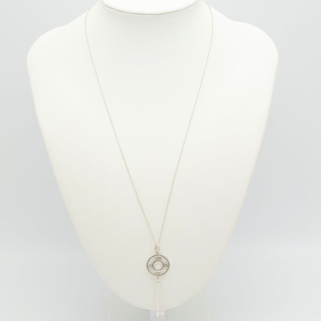  Tiffany & Co. Large Atlas Key Pendant Necklace Sterling Silver 925 