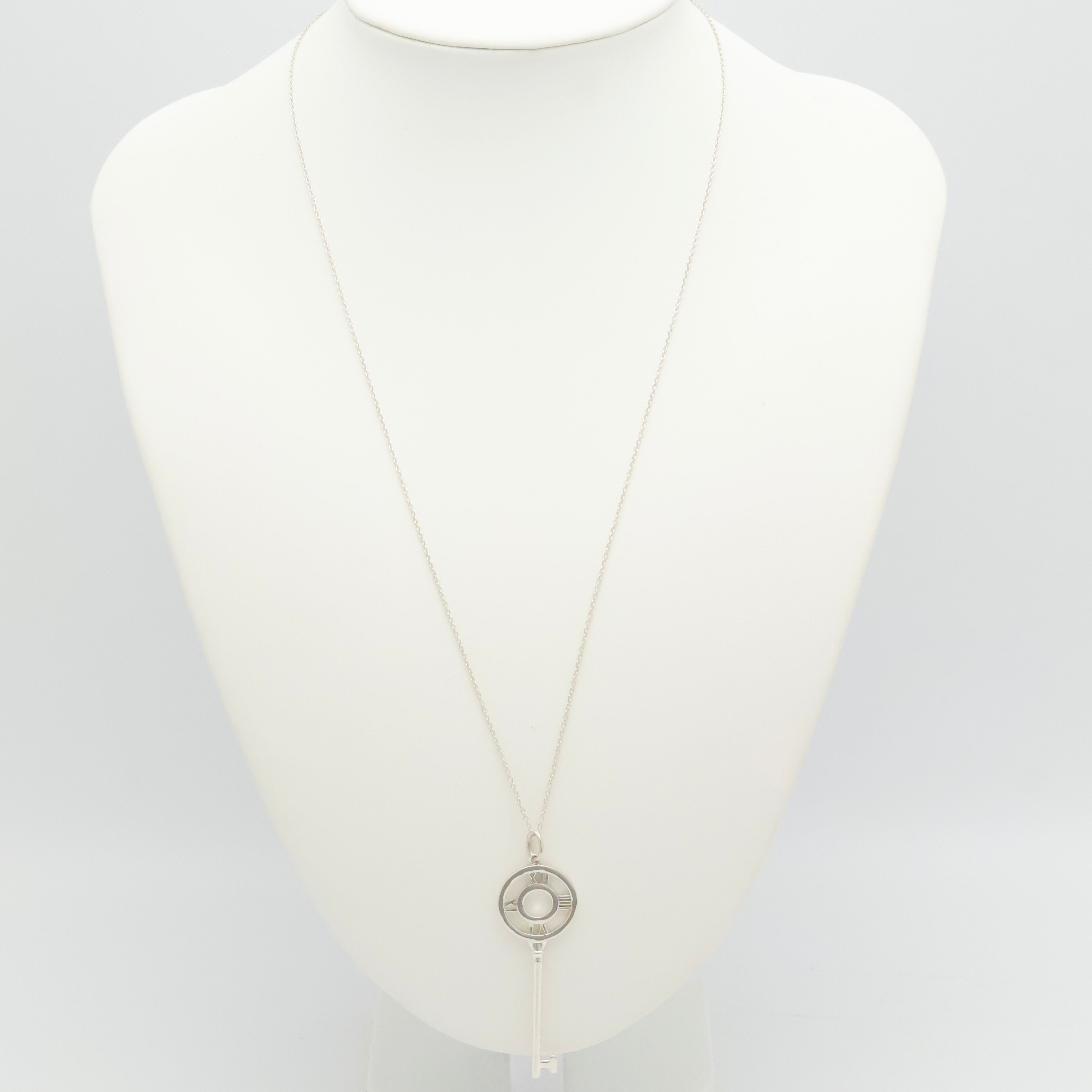  Tiffany & Co. Large Atlas Key Pendant Necklace Sterling Silver 925 