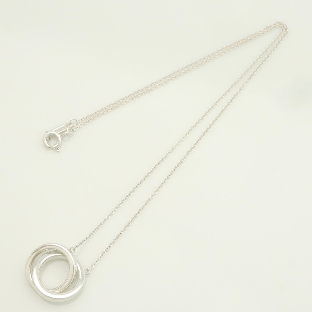 Tiffany & Co. 1837 Interlocking Circles Lariat Necklace Sterling Silver 925