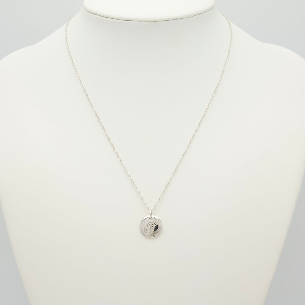  Tiffany & Co. Letter Y Notes Initial Disc Necklace Sterling Silver 925