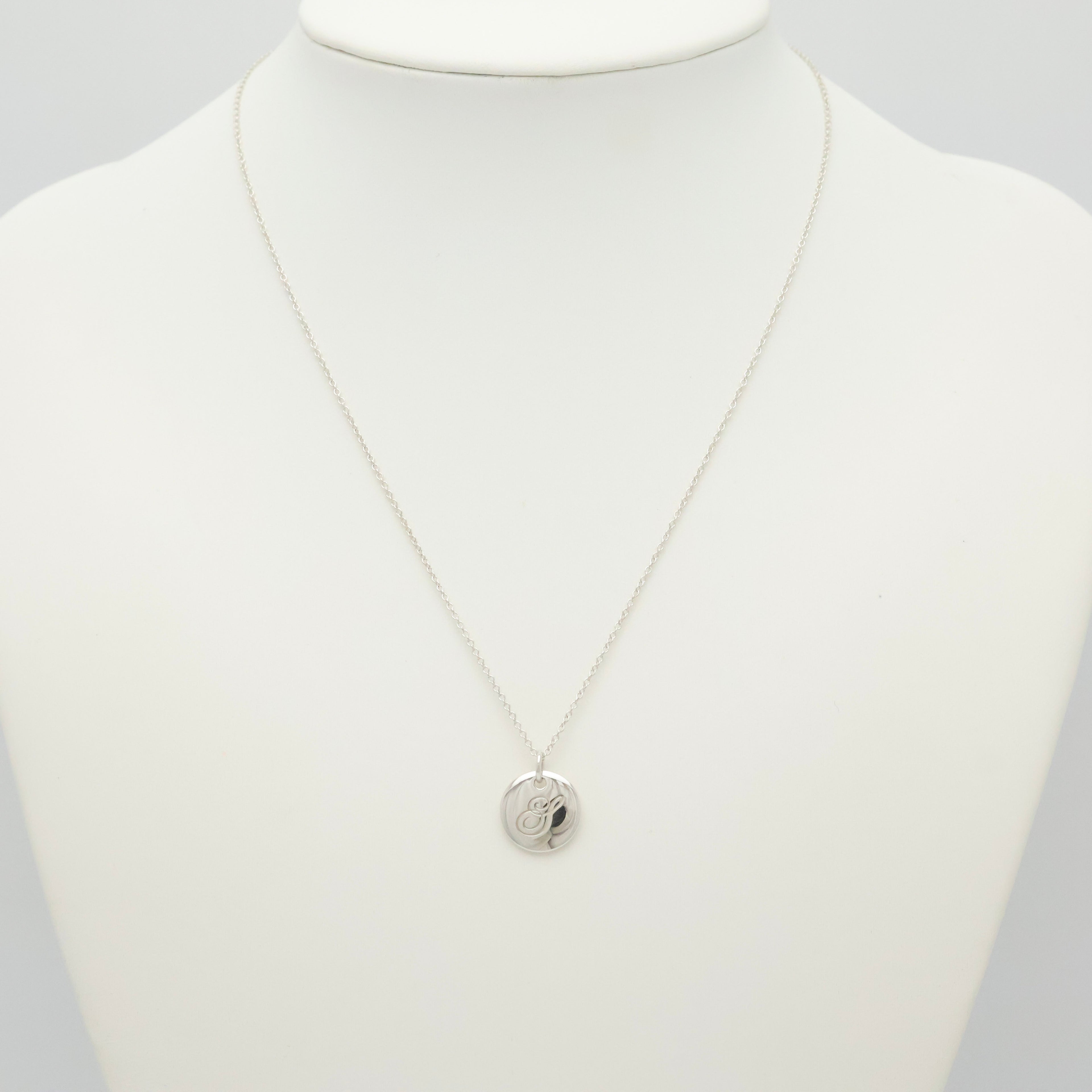  Tiffany & Co. Letter Y Notes Initial Disc Necklace Sterling Silver 925