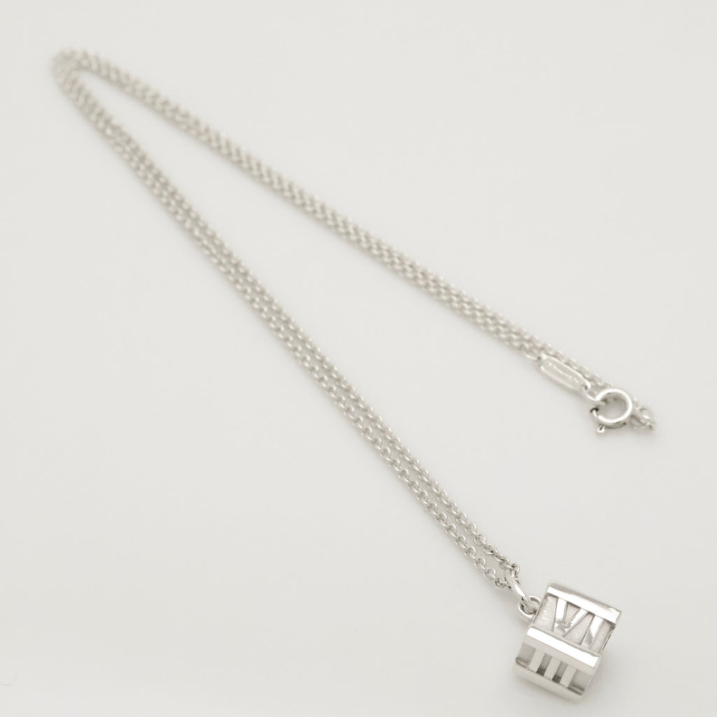  Tiffany & Co. Atlas Cube Necklace Pendant  Sterling Silver  925 