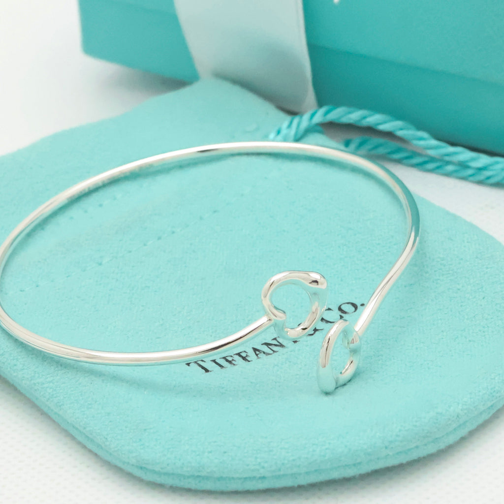 Tiffany & Co. Interlocking Double Loop Bangle Bracelet Sterling Silver 925