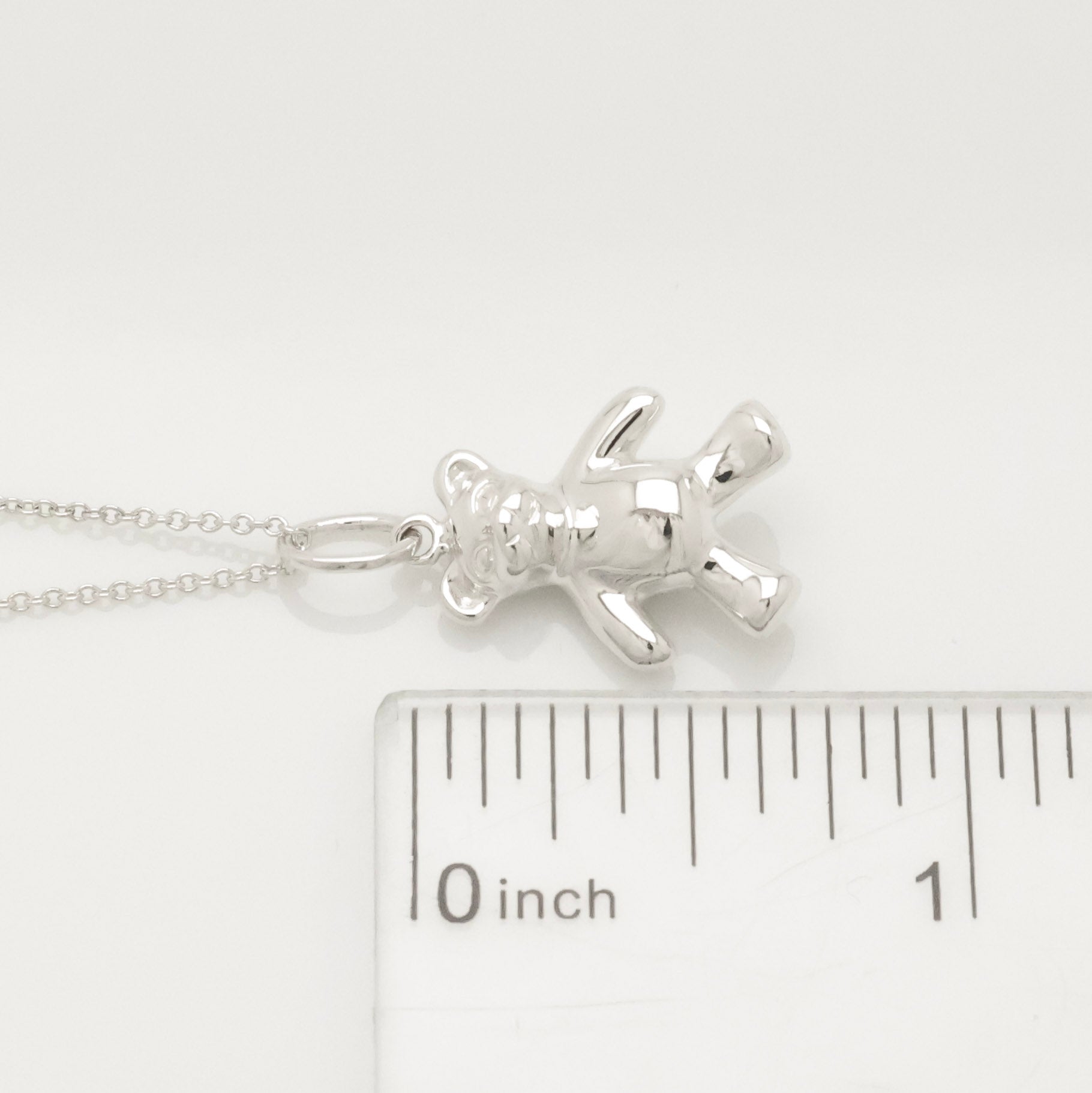 Tiffany & Co. Teddy Bear Pendant Necklace Sterling Silver 925 