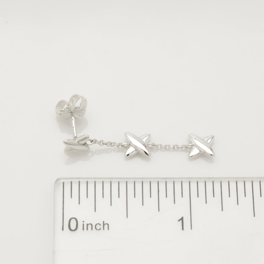 Tiffany & Co Elsa Peretti Open Heart Drop Dangle Earrings Sterling Silver 925