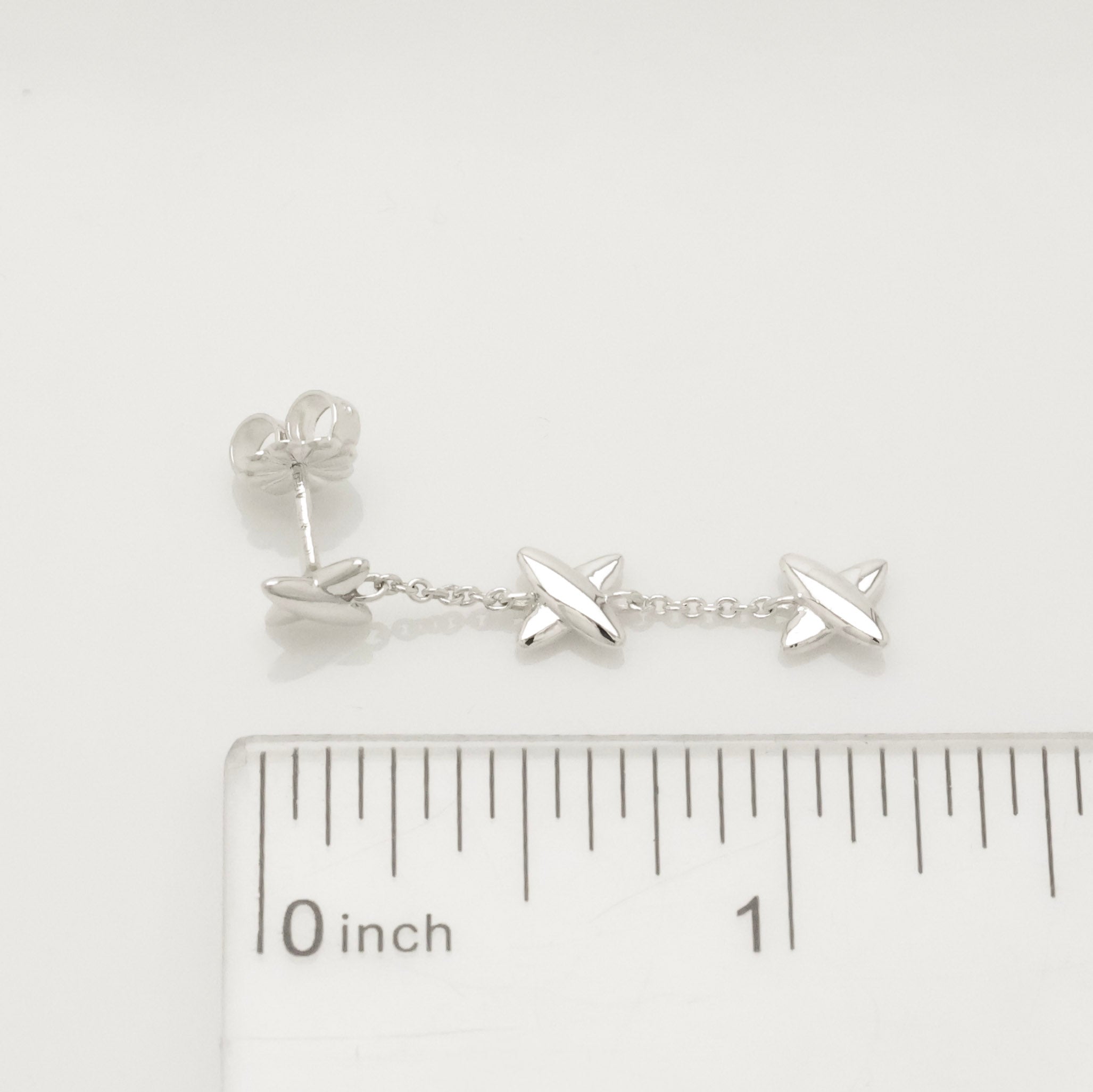 Tiffany & Co Elsa Peretti Open Heart Drop Dangle Earrings Sterling Silver 925