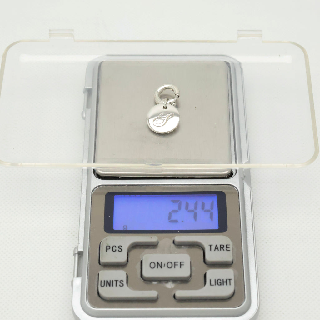 Tiffany & Co. Notes Letter S Disc Round Pendant Charm Sterling Silver 925