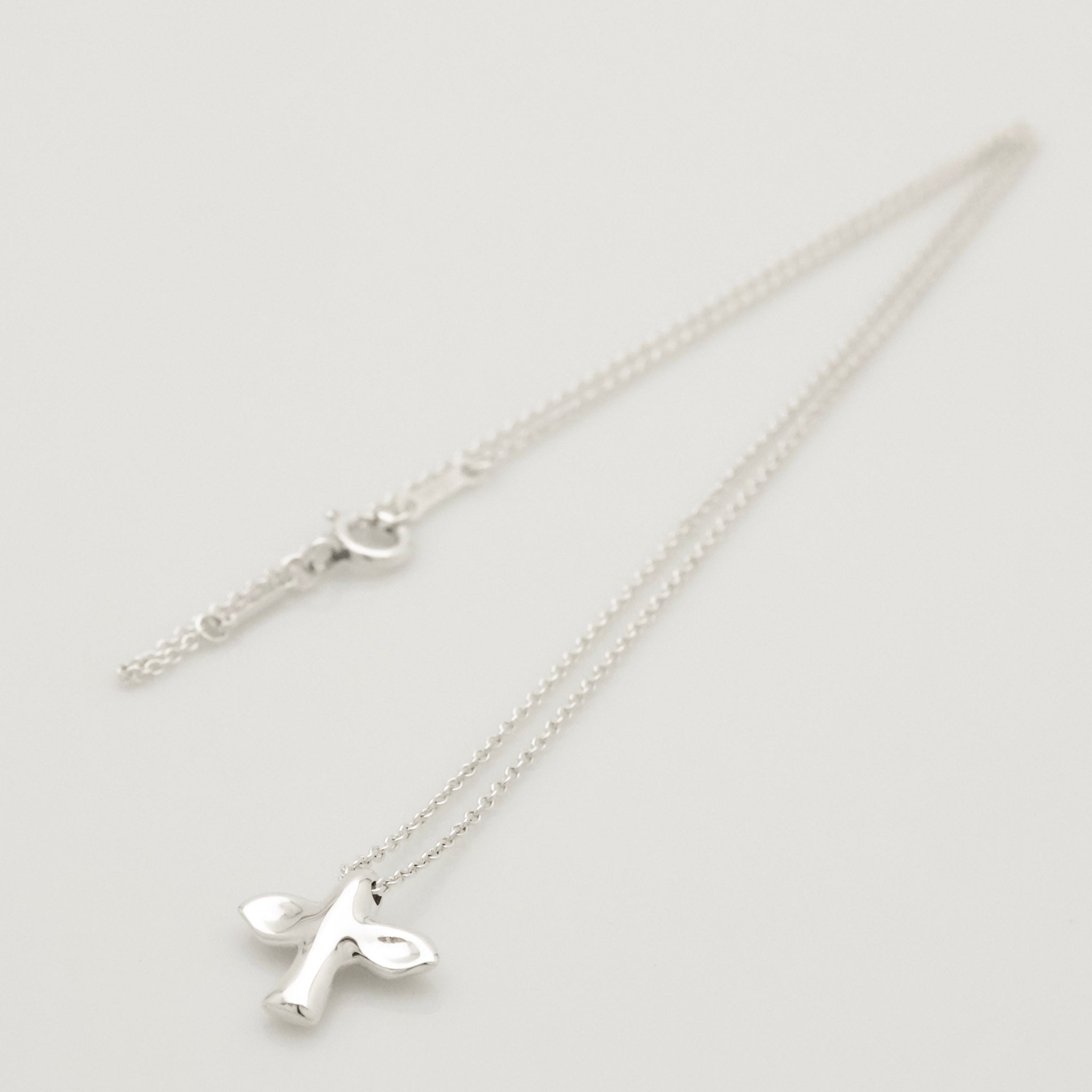 Tiffany & Co Peretti Dove Bird Cross Necklace Sterling Silver 925 
