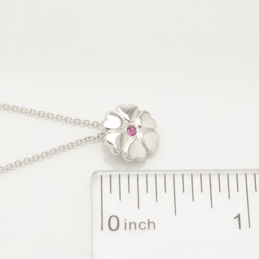 Tiffany & Co. Crown of Heart Pink Sapphire Necklace Sterling Silver 925