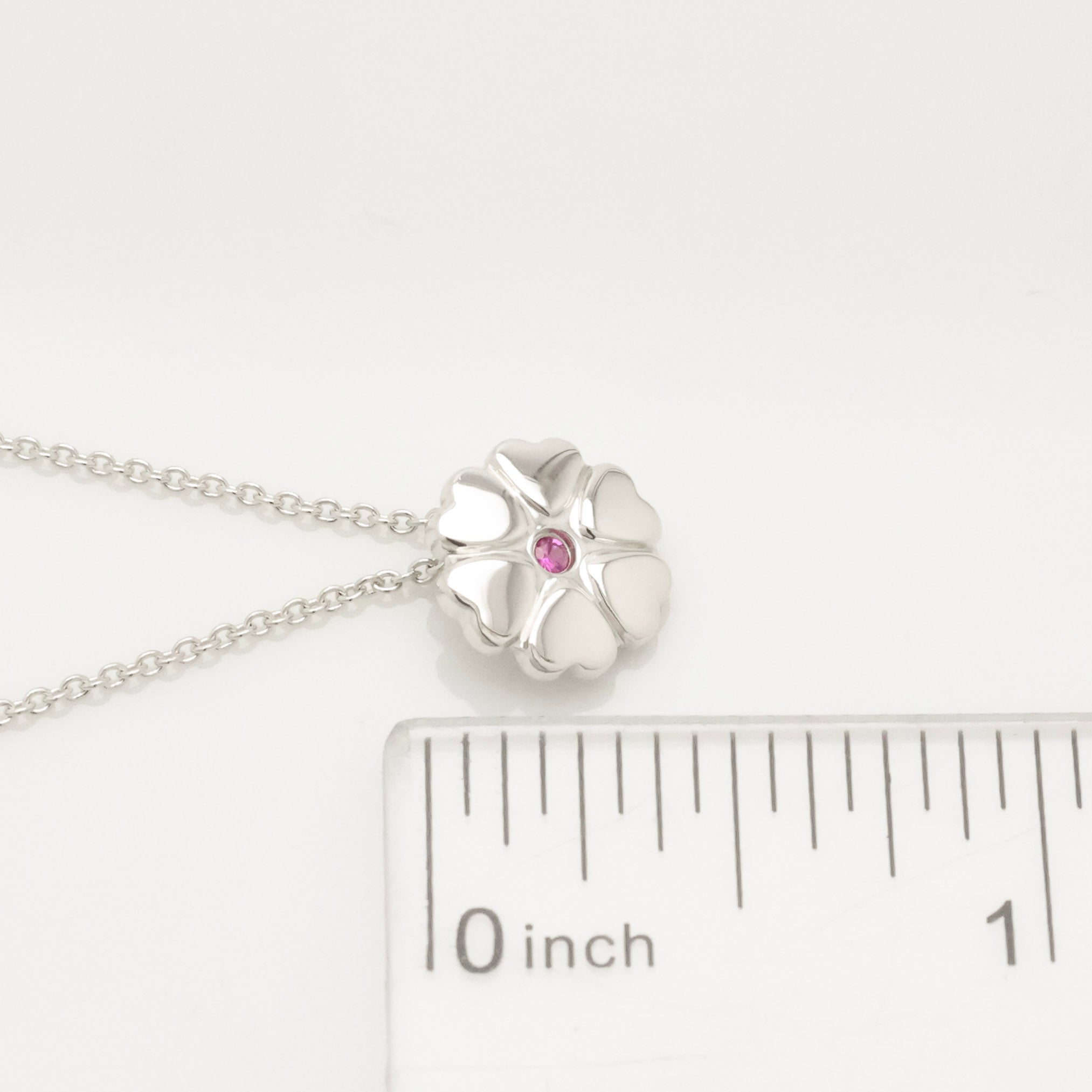 Tiffany & Co. Crown of Heart Pink Sapphire Necklace Sterling Silver 925