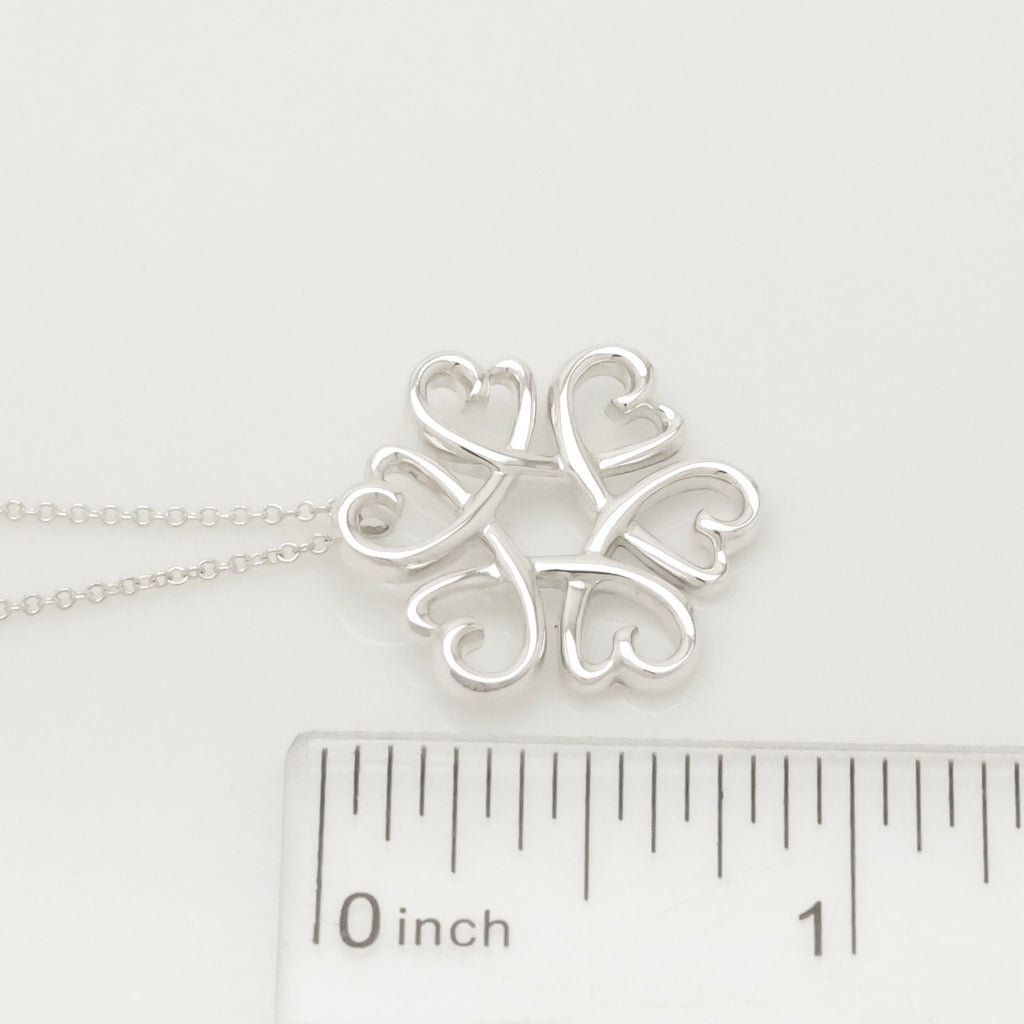 TIFFANY&Co. Clover Loving Heart Necklace Sterling Silver 925