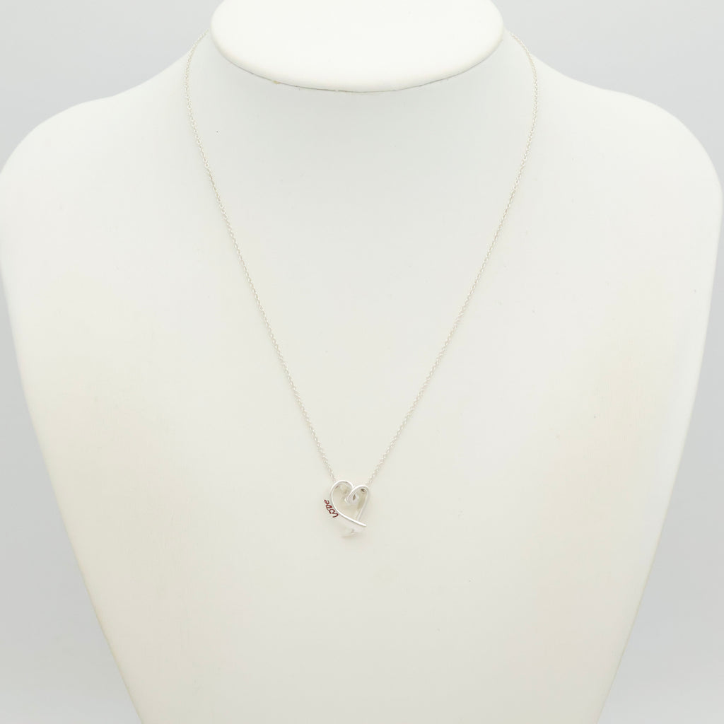 TIFFANY&Co. ラビング ハート LOVE レッド エナメル パロマピカソ ネックレス AG925