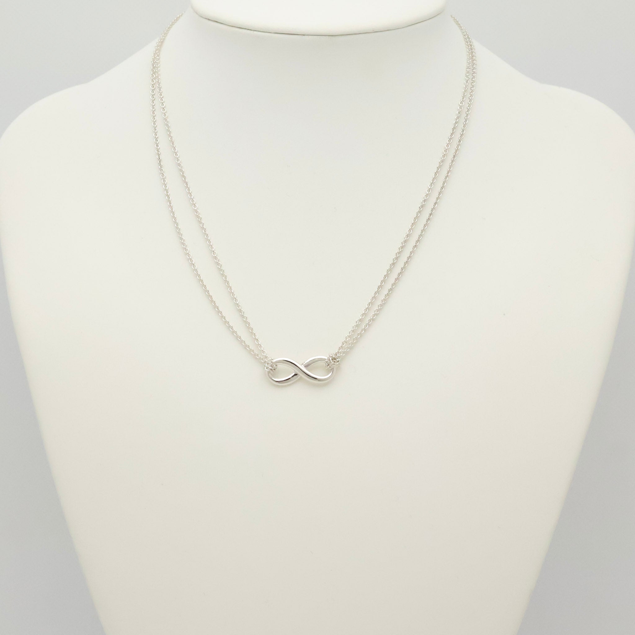 Tiffany & Co. Infinity Double Chain Necklace Sterling Silver 925