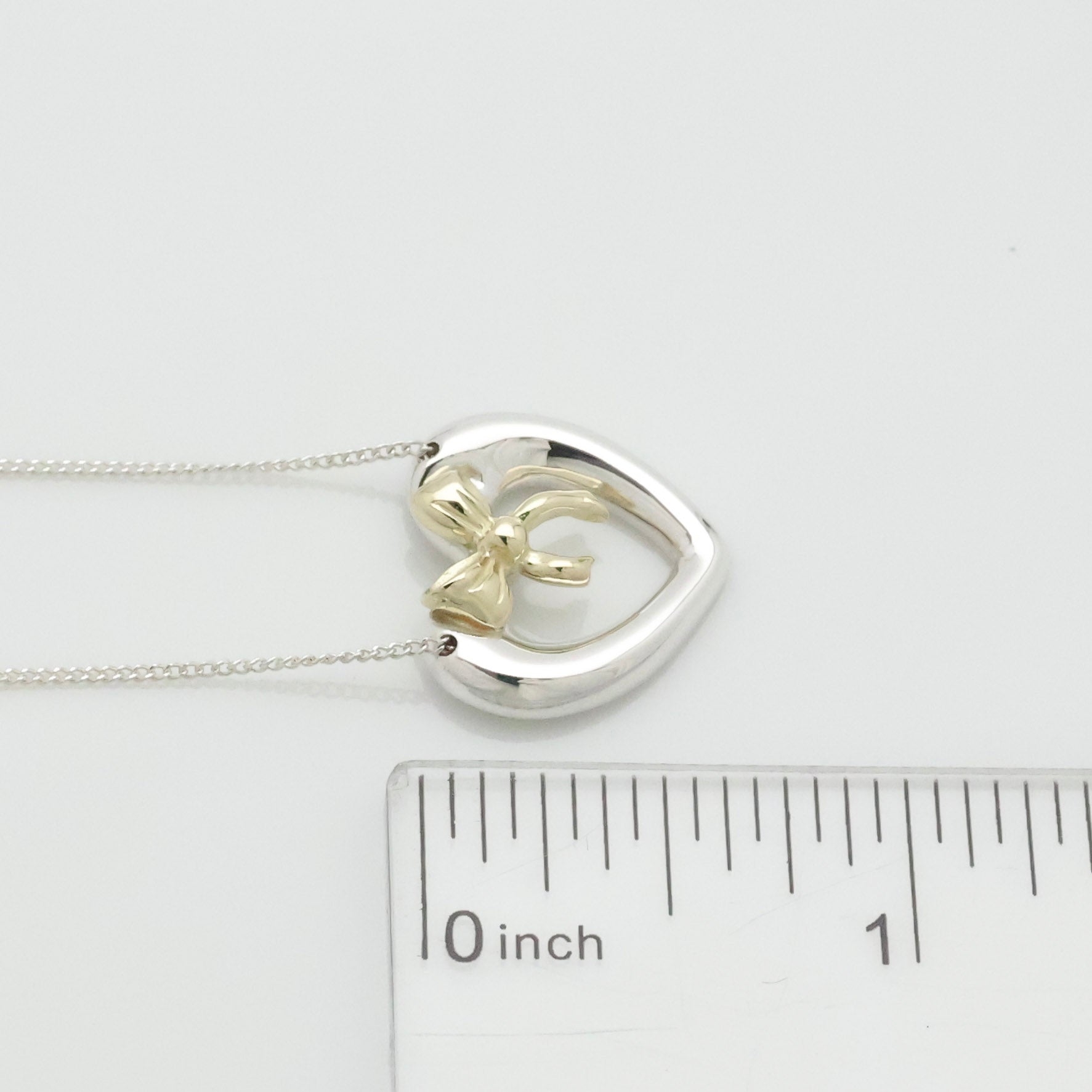 TIFFANY&Co. ハート リボン コンビ ネックレス AG925 AU750