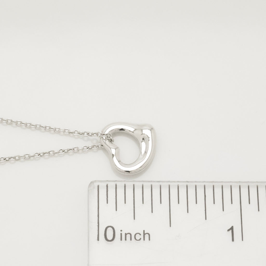 Tiffany & Co. Open Heart Pendant Necklace Sterling Silver 925